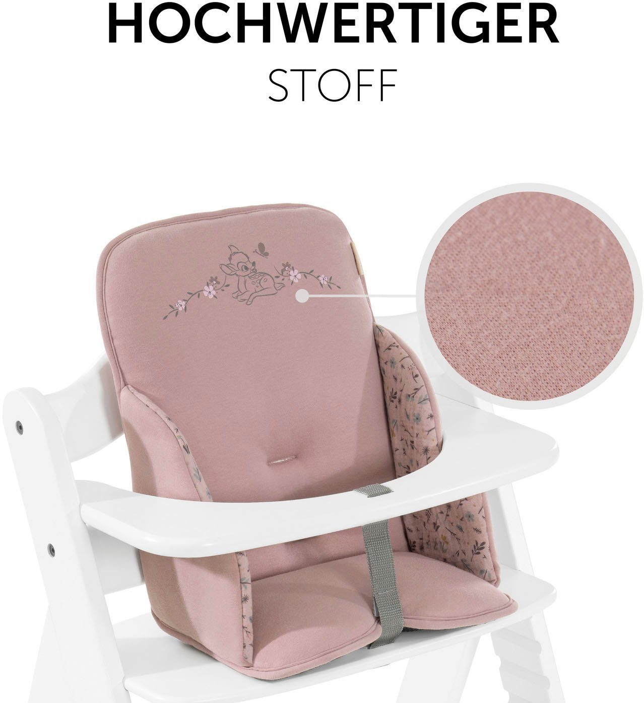 Hauck Stoelverkleiner Alpha Cosy Select, Bambi Rose voor de alpha+ houten kinderstoel