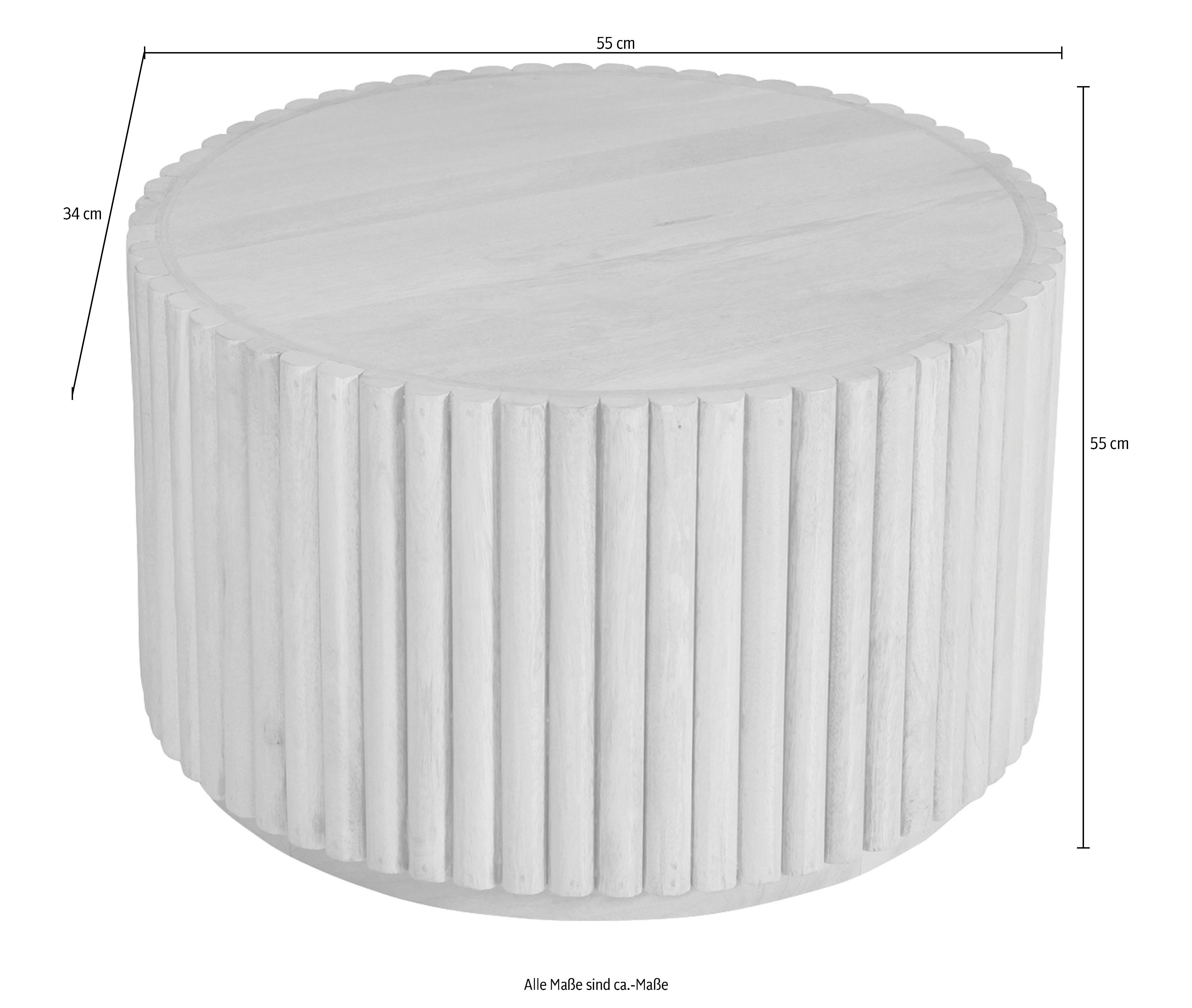 TOM TAILOR HOME Salontafel T-RIBBED SIDE TABLE LARGE in extravagante ribbel-look
