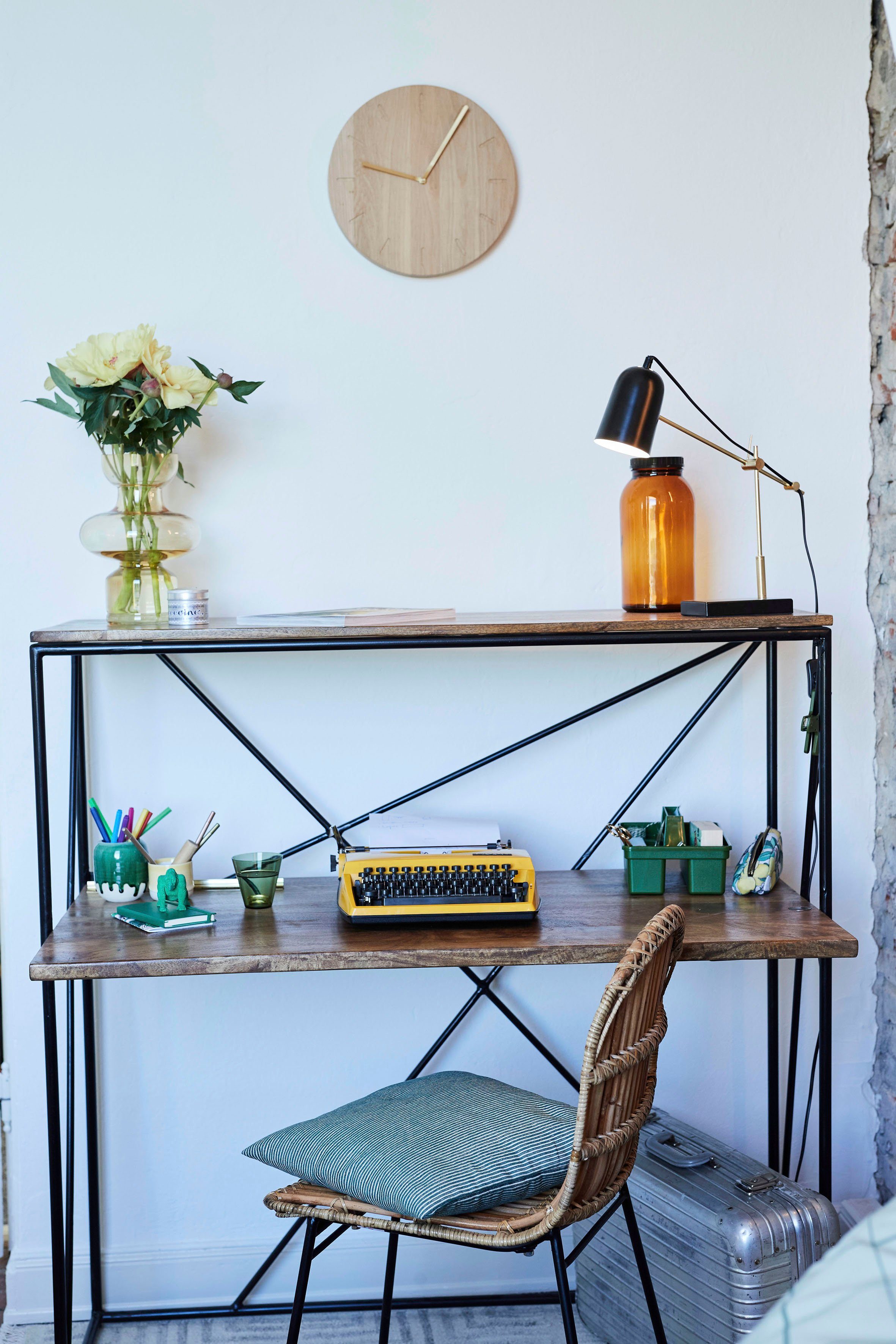 TOM TAILOR HOME Secretaire T-NEST SHELF OFFICE LOW middelhoog, open bureaurek, van mangohout en metaal