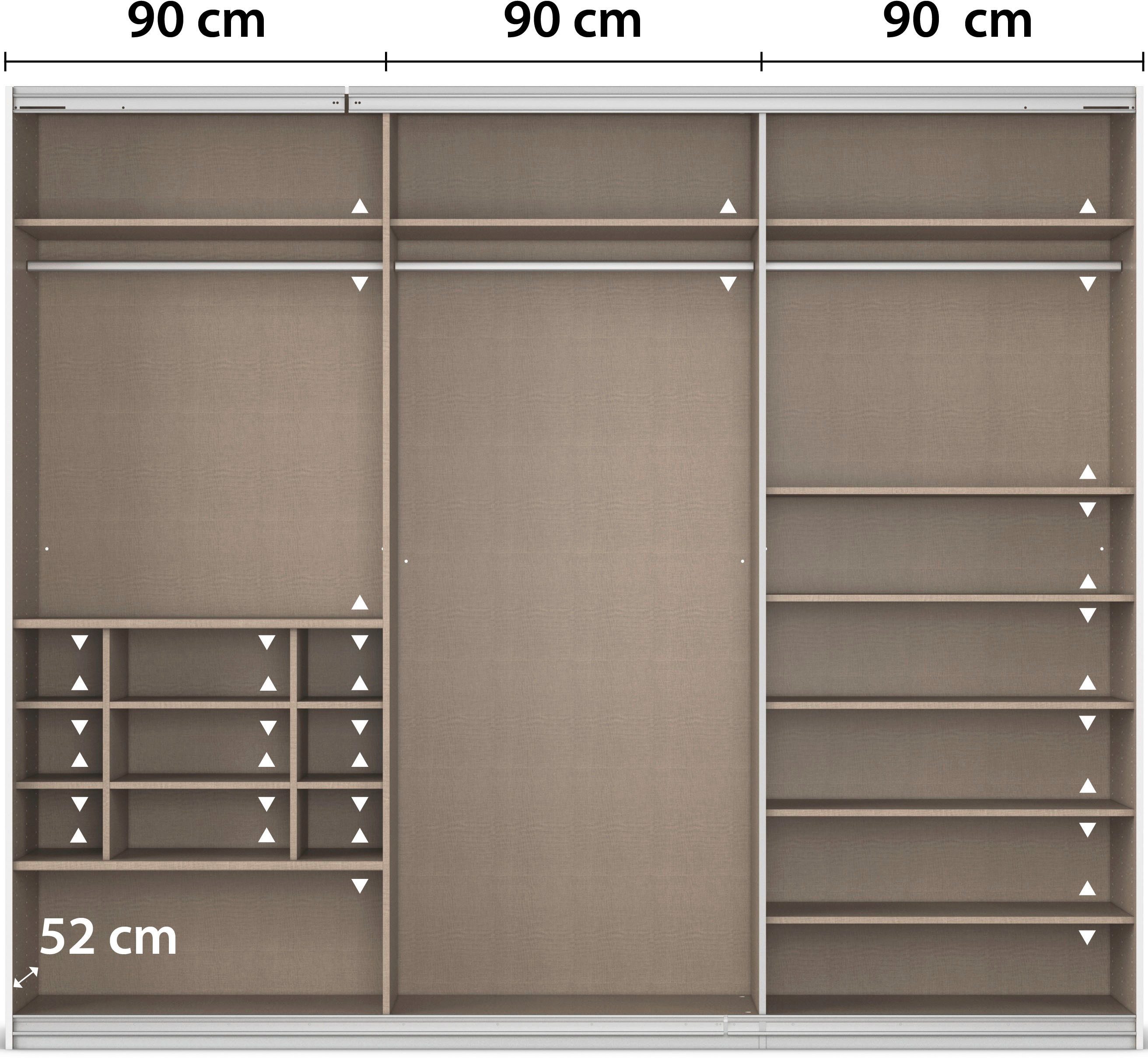 rauch Zweefdeurkast Kledingkast TOMA incl. rek inzet en extra legplanken made in germany