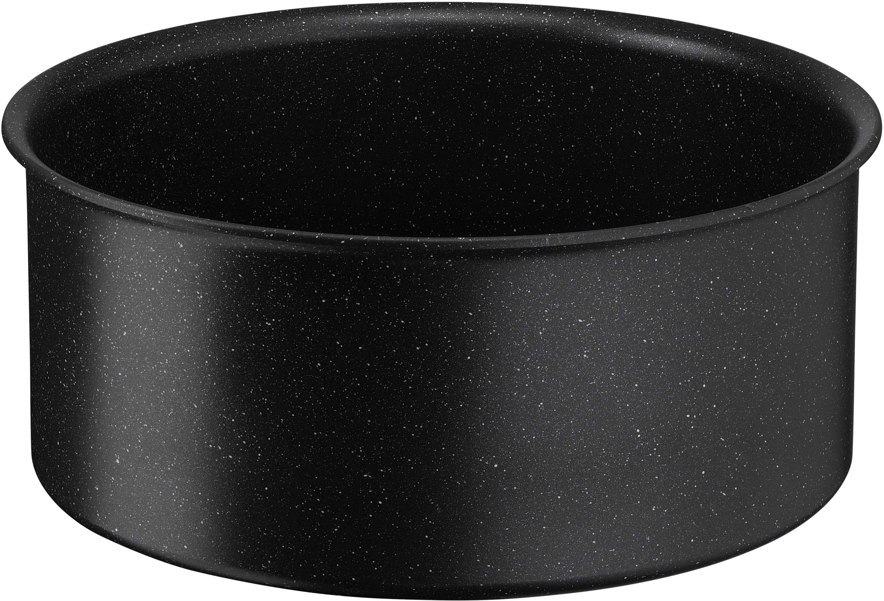 Tefal Pannenset L39996 Ingenio Black Stone, kookpan set inductie stapelbaar, anti-aanbak (set, 4-delig)