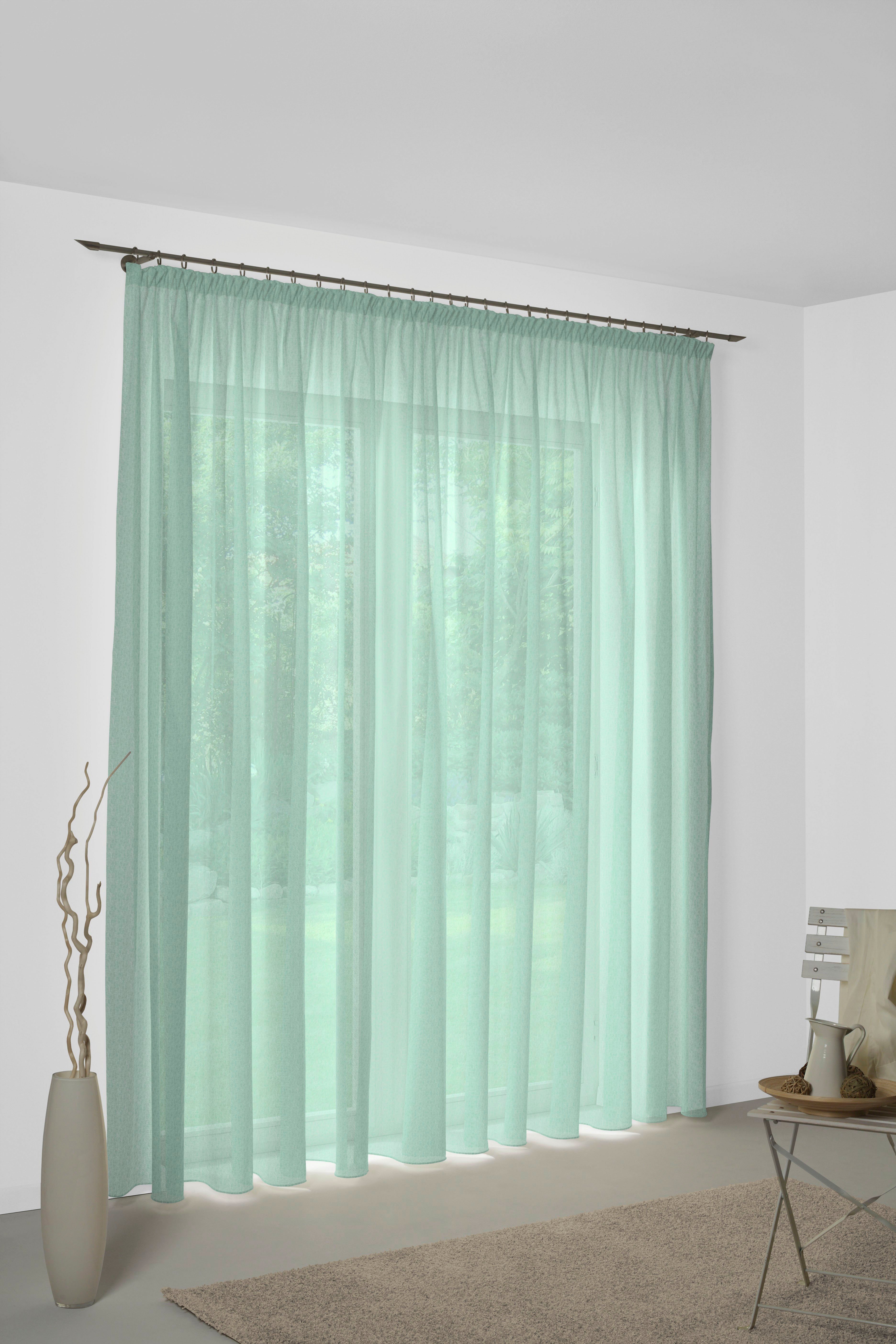 Wirth Gordijn Sunday op maat (1 stuk) kant & klaar gordijnen maat 142 cm x 195 cm groen