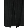 lascana midi-jurk van ribmateriaal (met een bindceintuur) zwart
