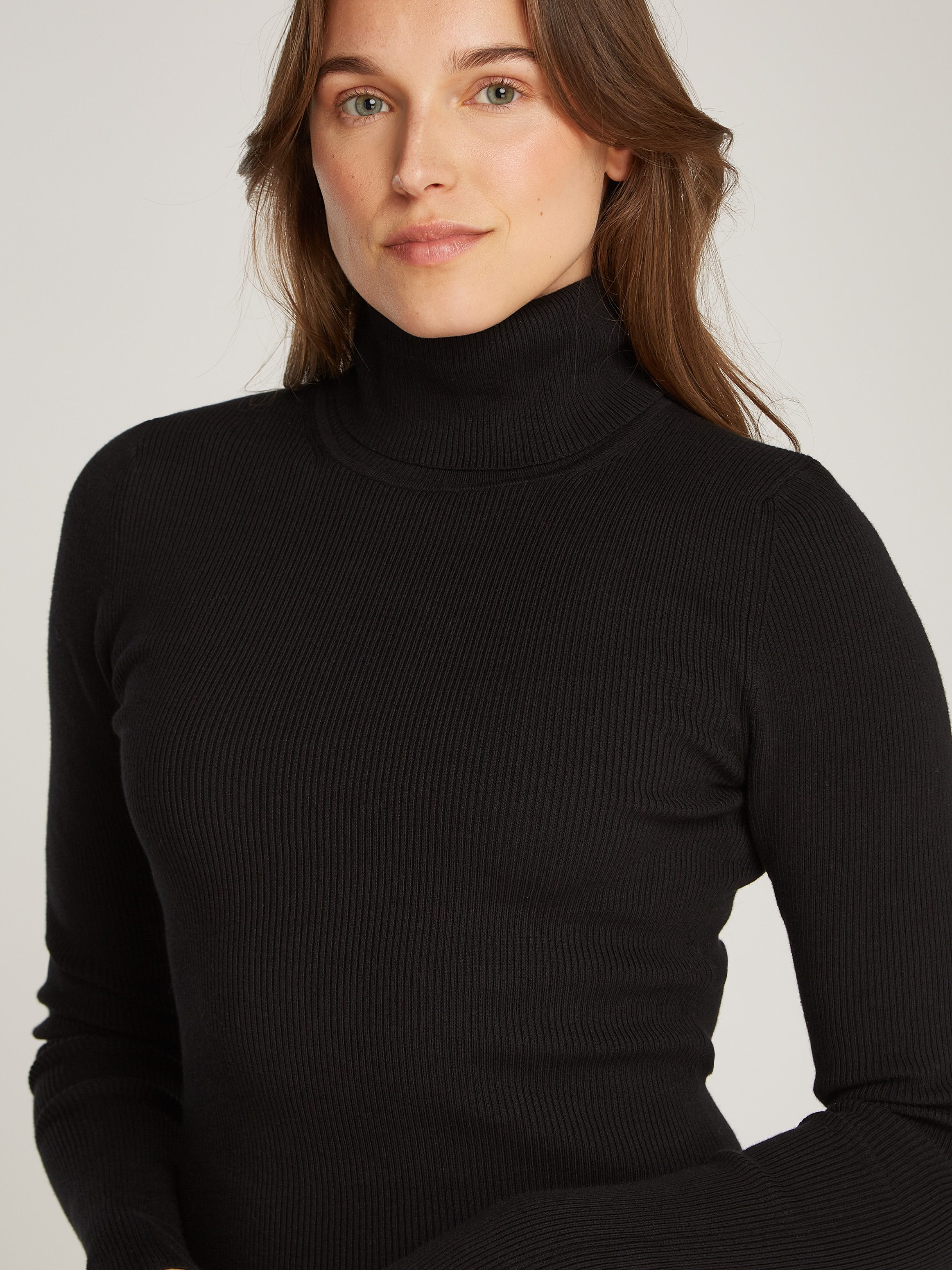 Calvin Klein Sweatjurk WOVEN LABEL TIGHT SWEATER DRESS