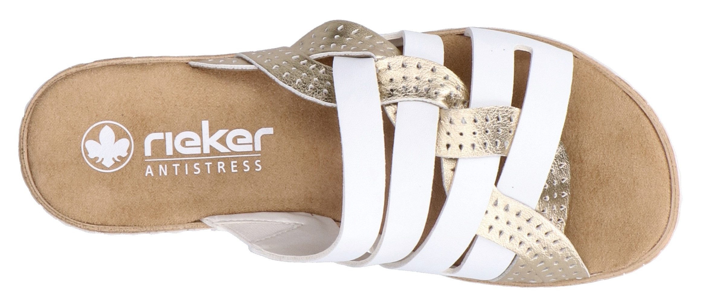 Rieker Slippers Zomerschoen, slippers, huisschoen, sleehak, met klein elastiek