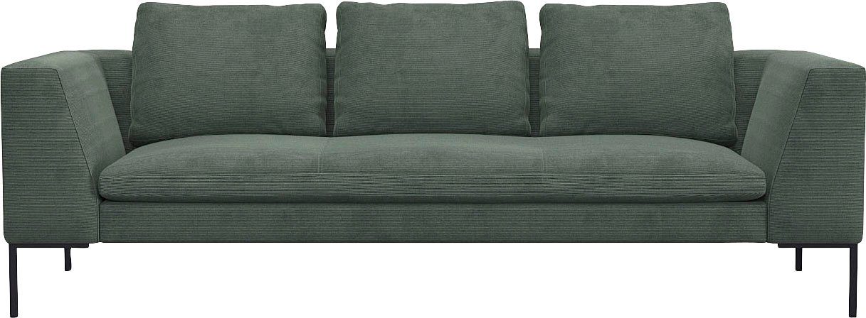 FLEXLUX 3-zitsbank Loano, supercomfortabel zitcomfort door koudschuim in de zitting bruin, 3-zitsbanken
