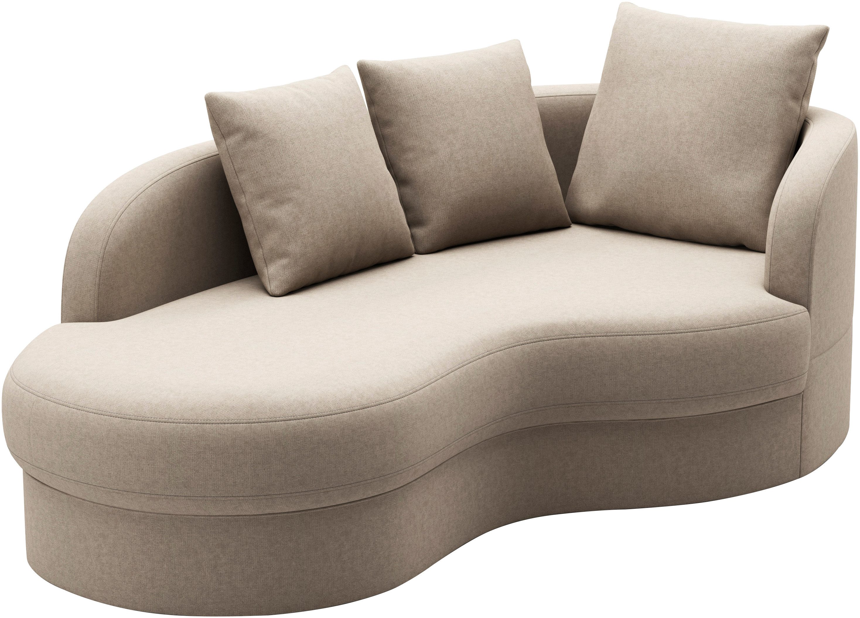 sit&more Récamier Samba moderne organische vorm, inclusief 3 losse rugkussens