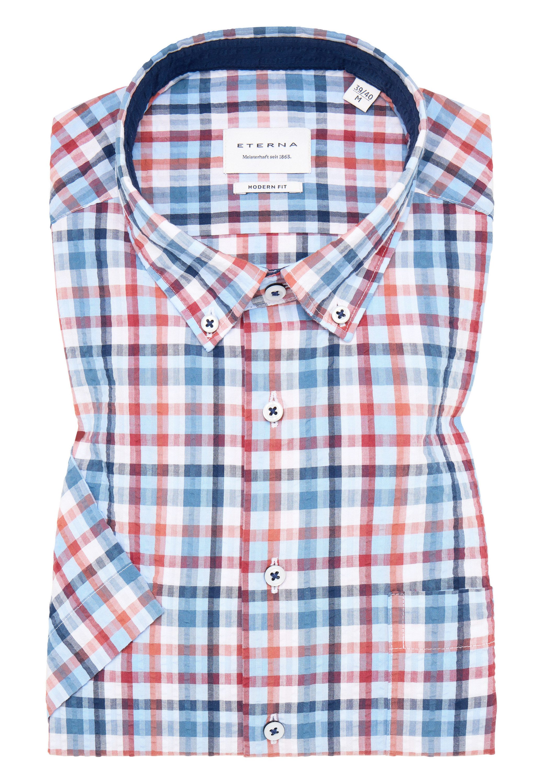 Eterna Overhemd met korte mouwen MODERN FIT EASY IRON (gemakkelijk te strijken)