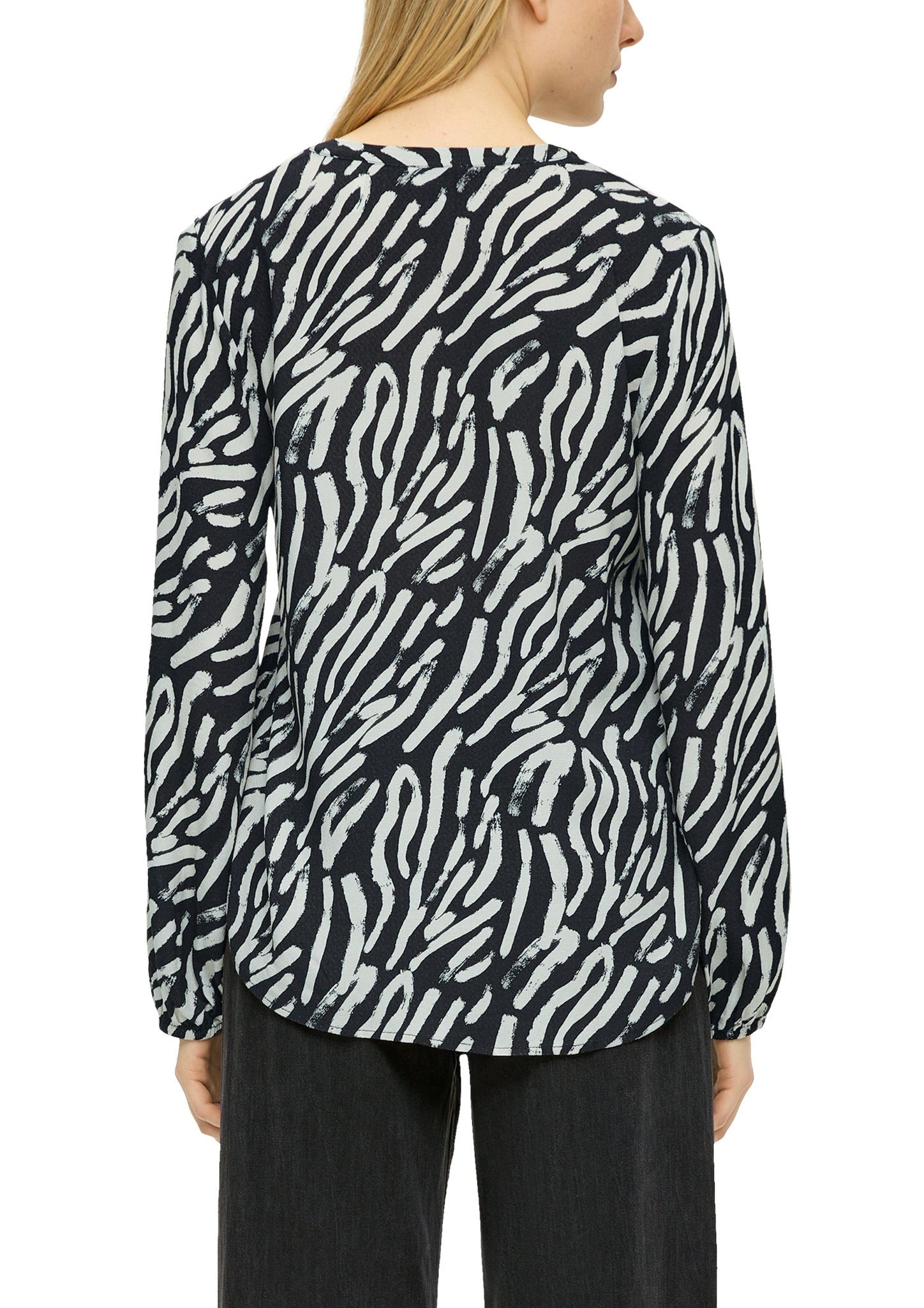 s.Oliver Blouse met lange mouwen met opvallend twee-kleurig patroon