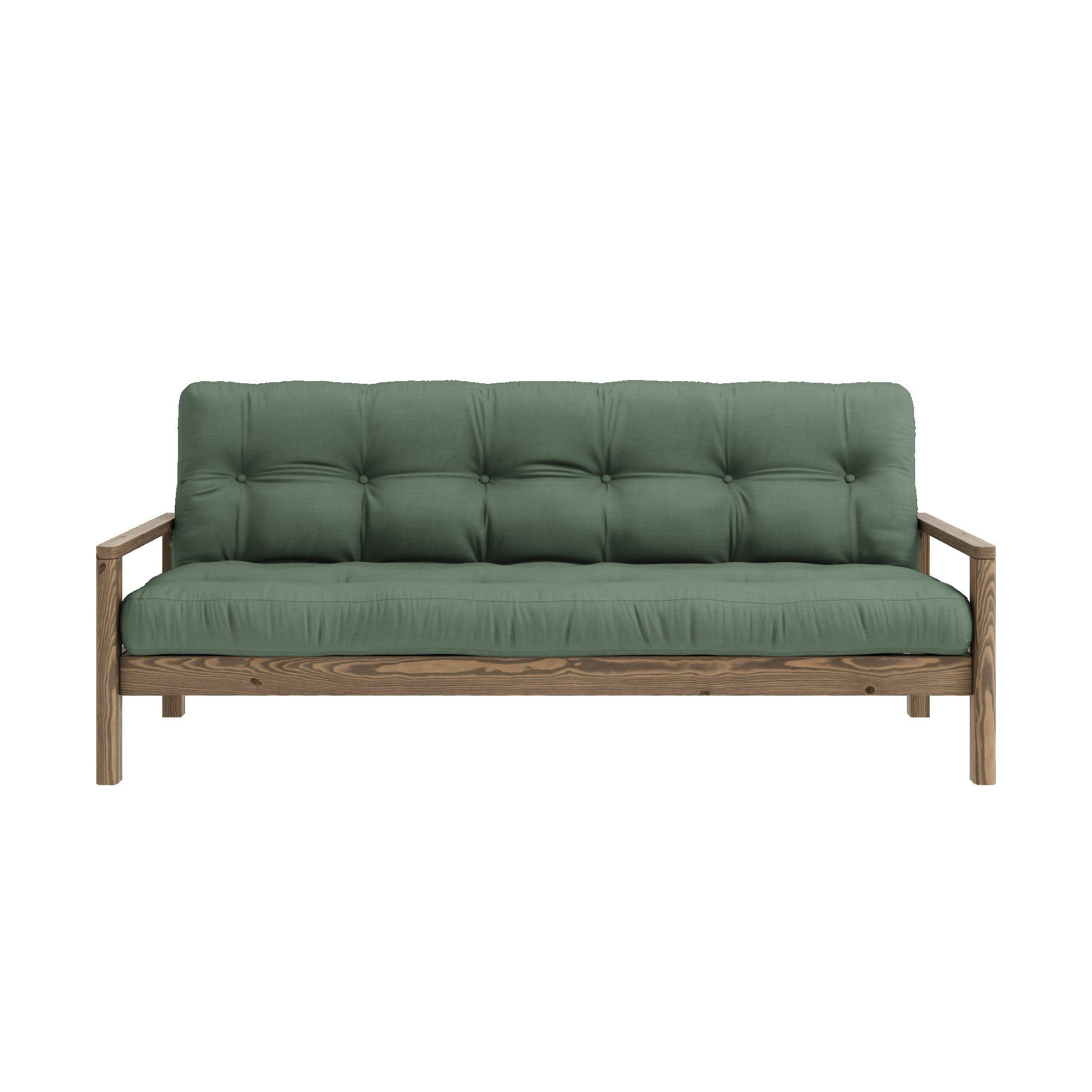 Karup Slaapbank Knob met futonmatras, verschillende kleuren, fsc-gecertificeerd, dennenhout bruin, slaapbanken
