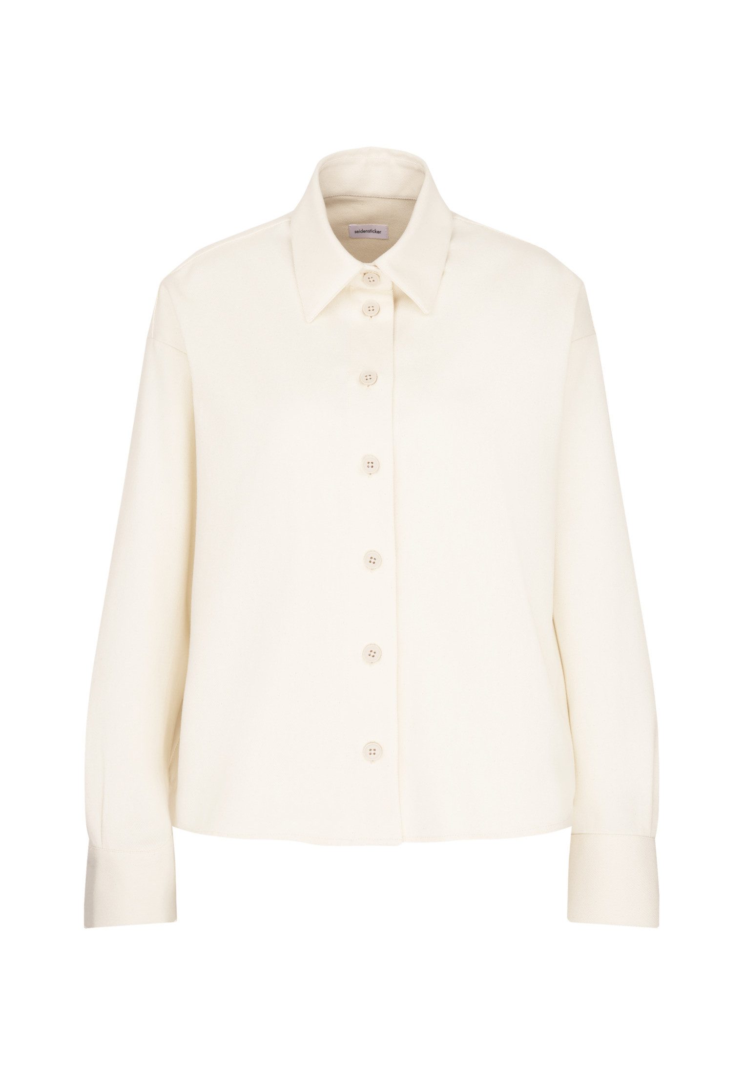 seidensticker Overhemdblouse Zwarte roos Lange mouwen kraag uni