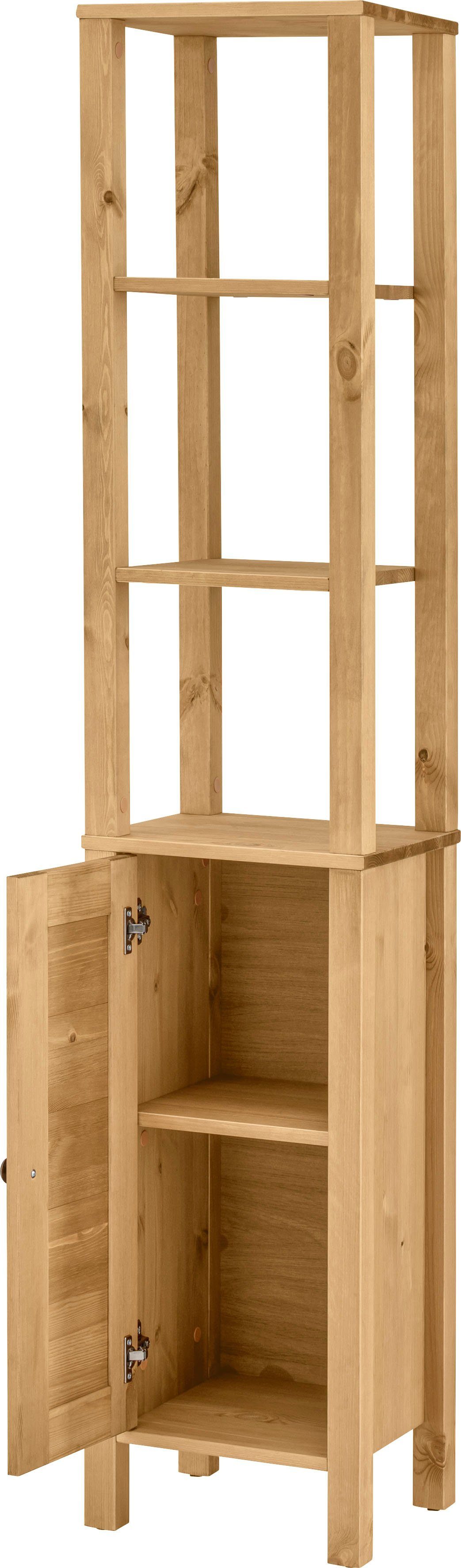 Home affaire Hoge kast Ayanna Badkast van massief hout, FSC®, breedte 33 cm, hoogte 170 cm