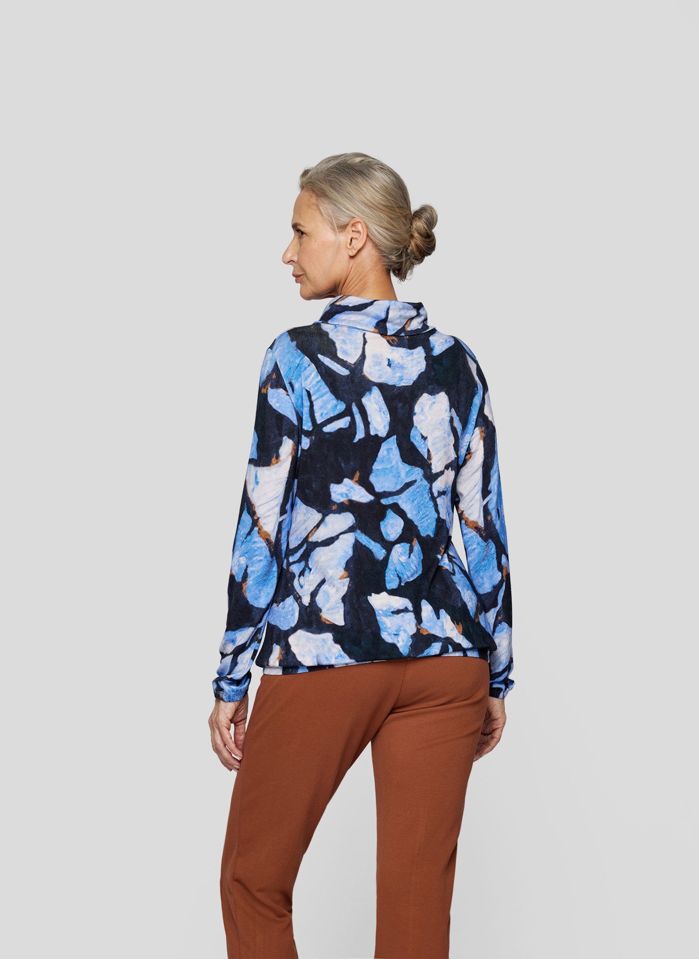 Rabe Shirt met lange mouwen met allover-print en staande kraag