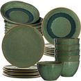 leonardo combi-servies matera rustieke uitstraling (set, 24-delig) groen