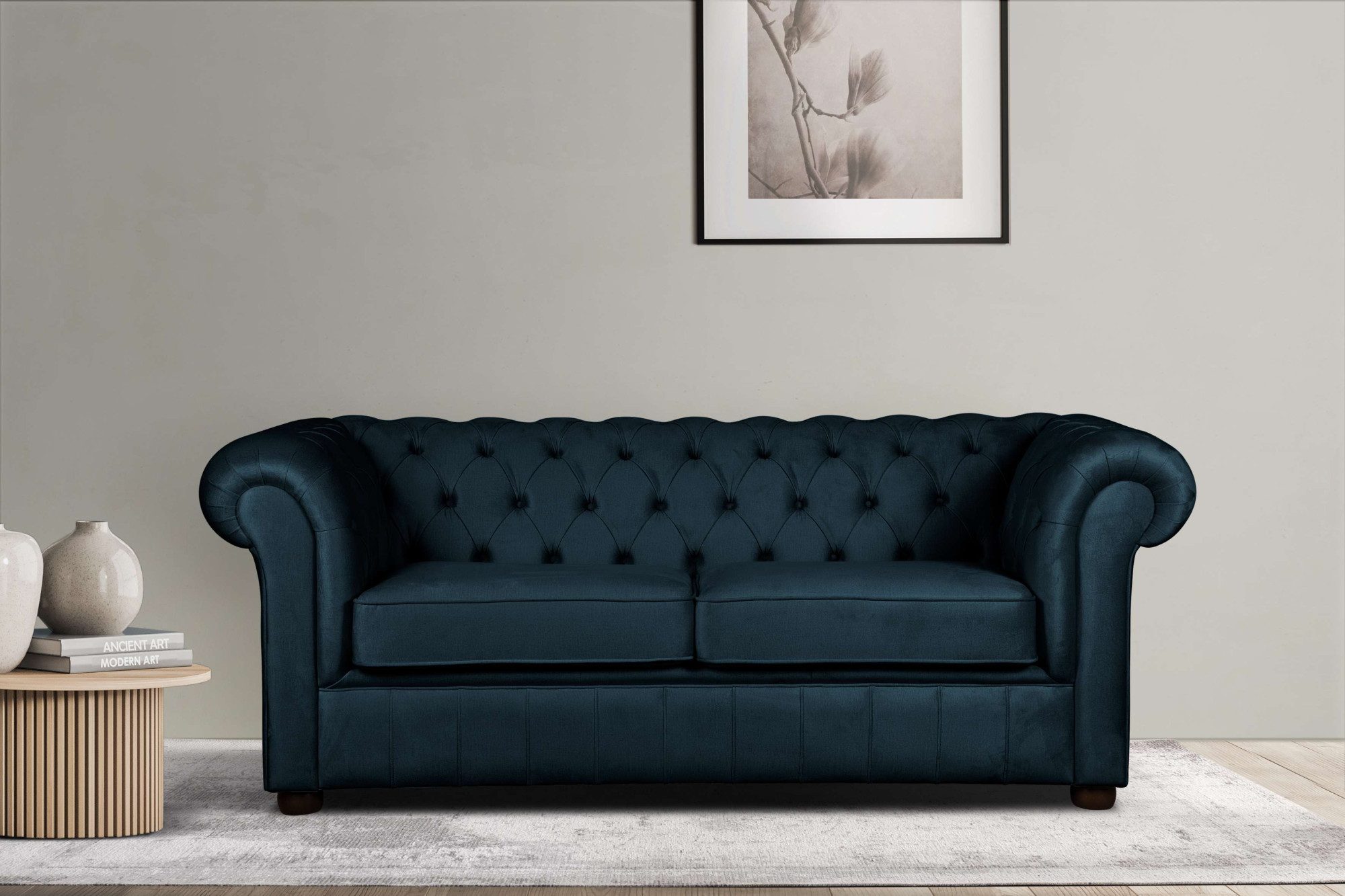 Home affaire 3-zitsbank CHARENTE, optionele slaapbank, Chesterfield-sofa, bedfunctie met edele knoopbevestiging en typische armleuningen, b/d/h 198/89/74 cm