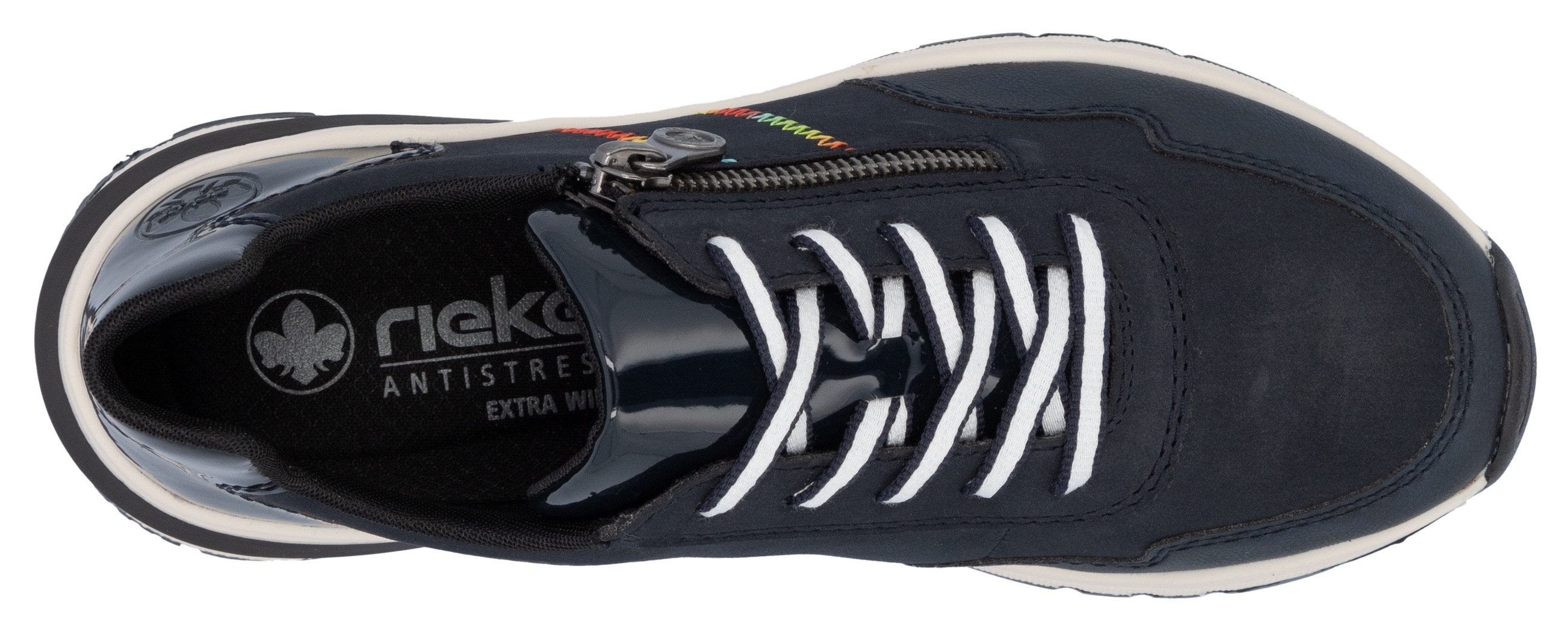 Rieker Sneakers met sleehak , vrijetijdsschoen, lage schoen, veterschoen in comfortabele vorm