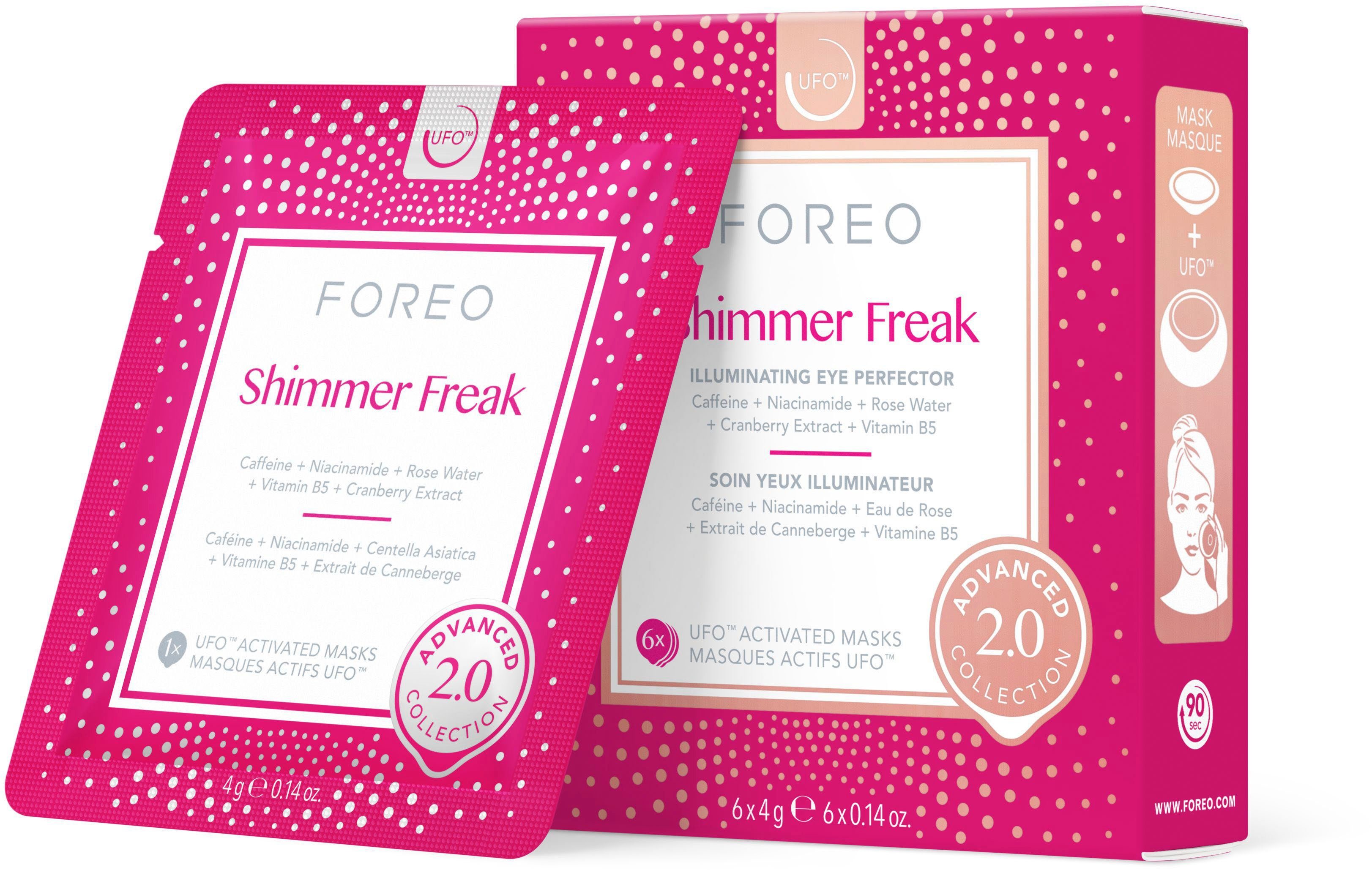 FOREO Gezichtsmasker UFO™ Mask Shimmer Freak 2.0 compatibel met ufo™ & ufo™ mini (set, 6-delig)