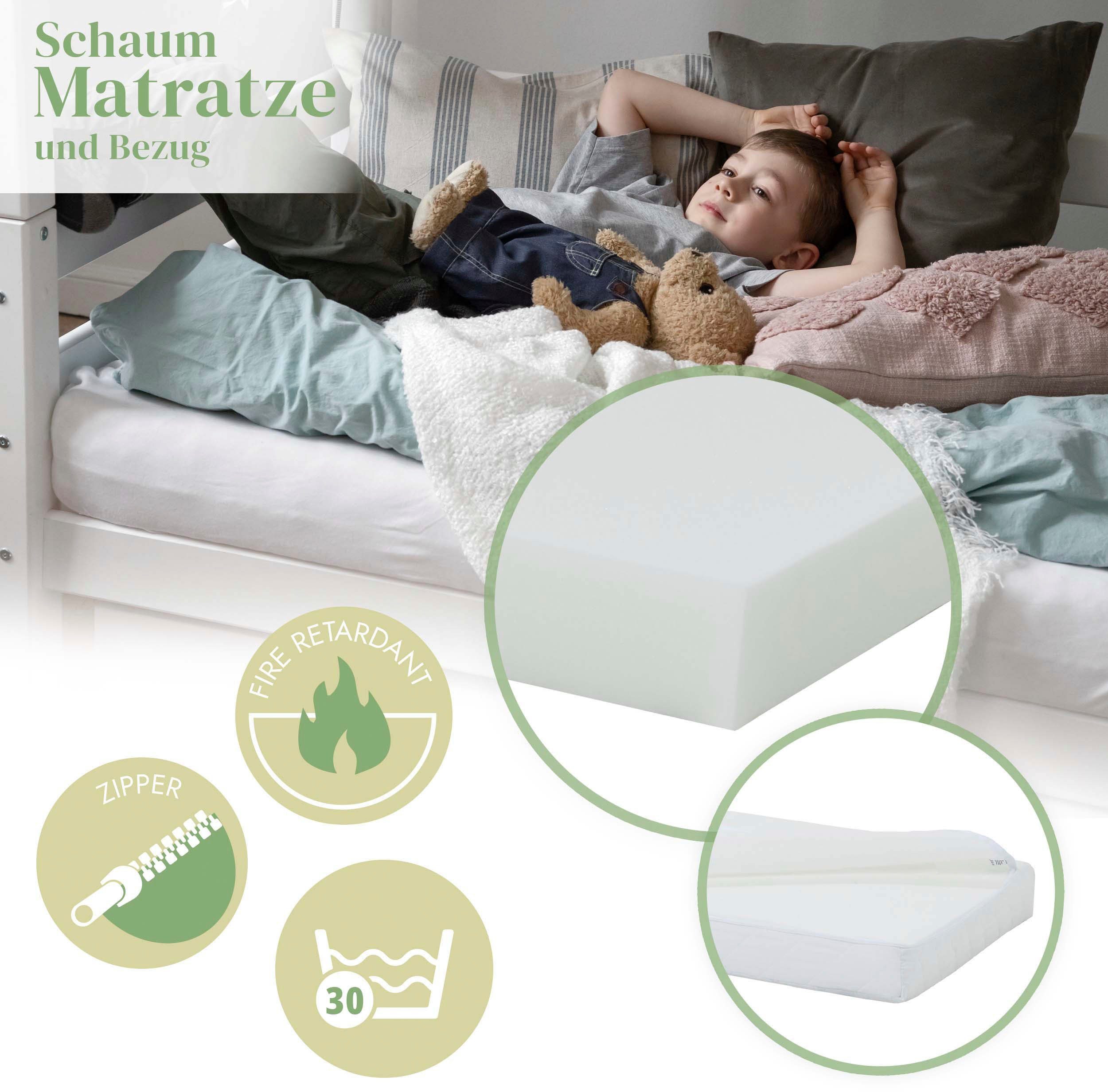 Hoppekids Stapelbed Eco comfort kinderbed 90x200 of 70x160 van massief hout in 4 kleuren