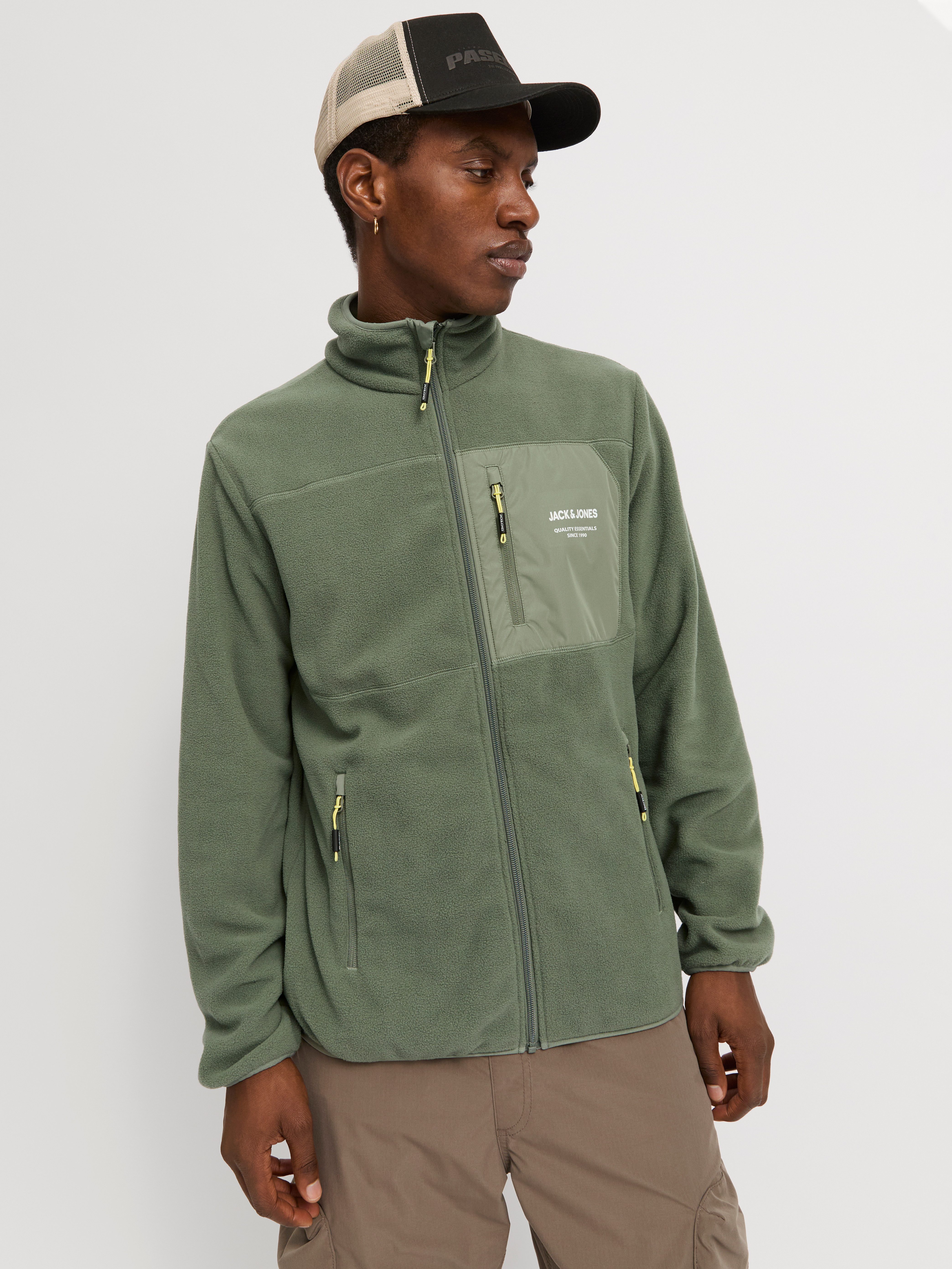 Jack & Jones Outdoorjack JJTHEO FLEECE JACKET heren outdoorjassen maat M groen