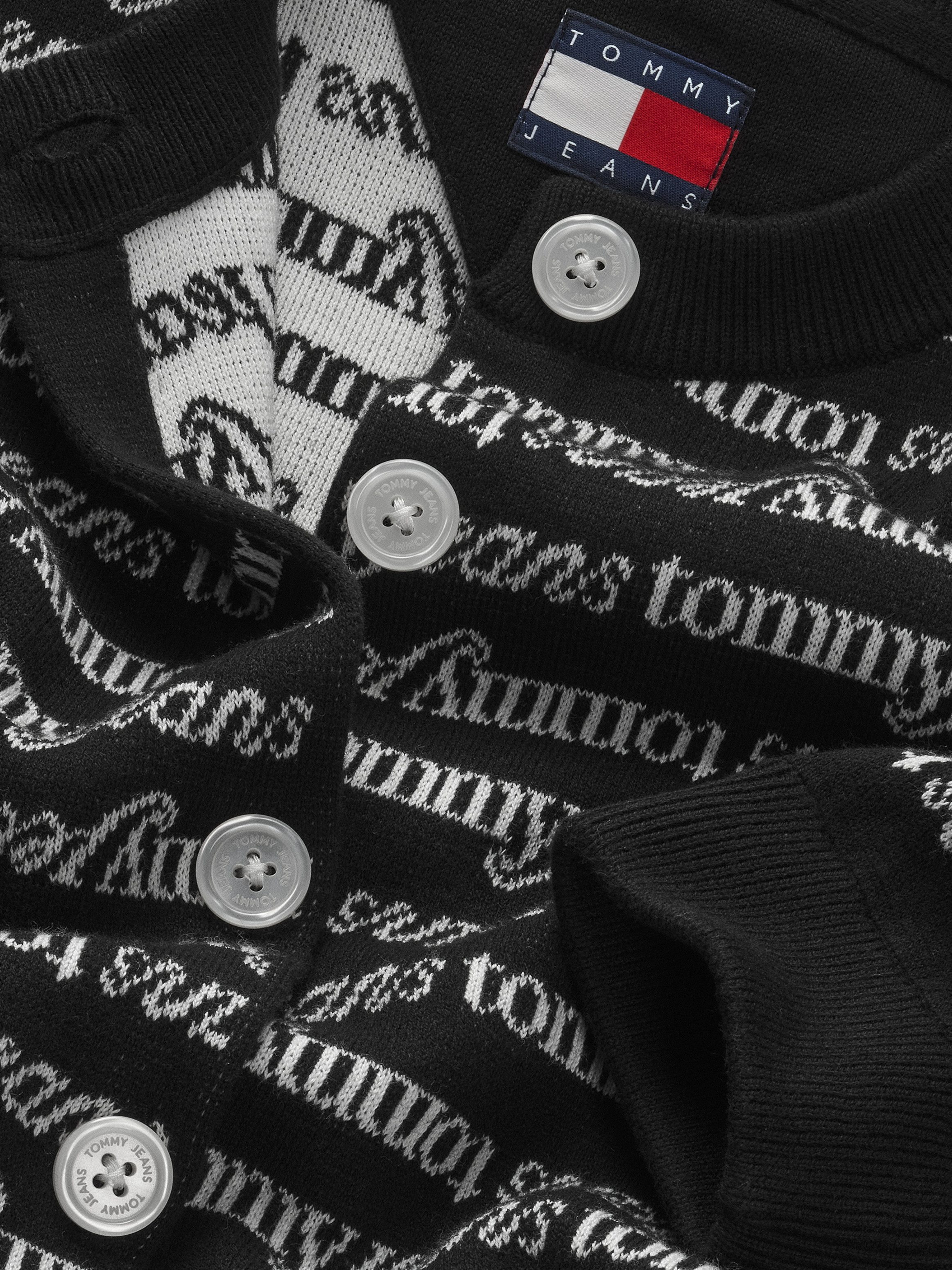 TOMMY JEANS Vest TJW CRP SCRIPT AOP CARDIGAN