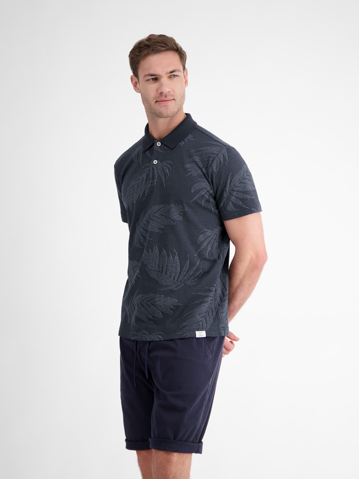 Lerros Poloshirt LERROS jacquard poloshirt voor heren