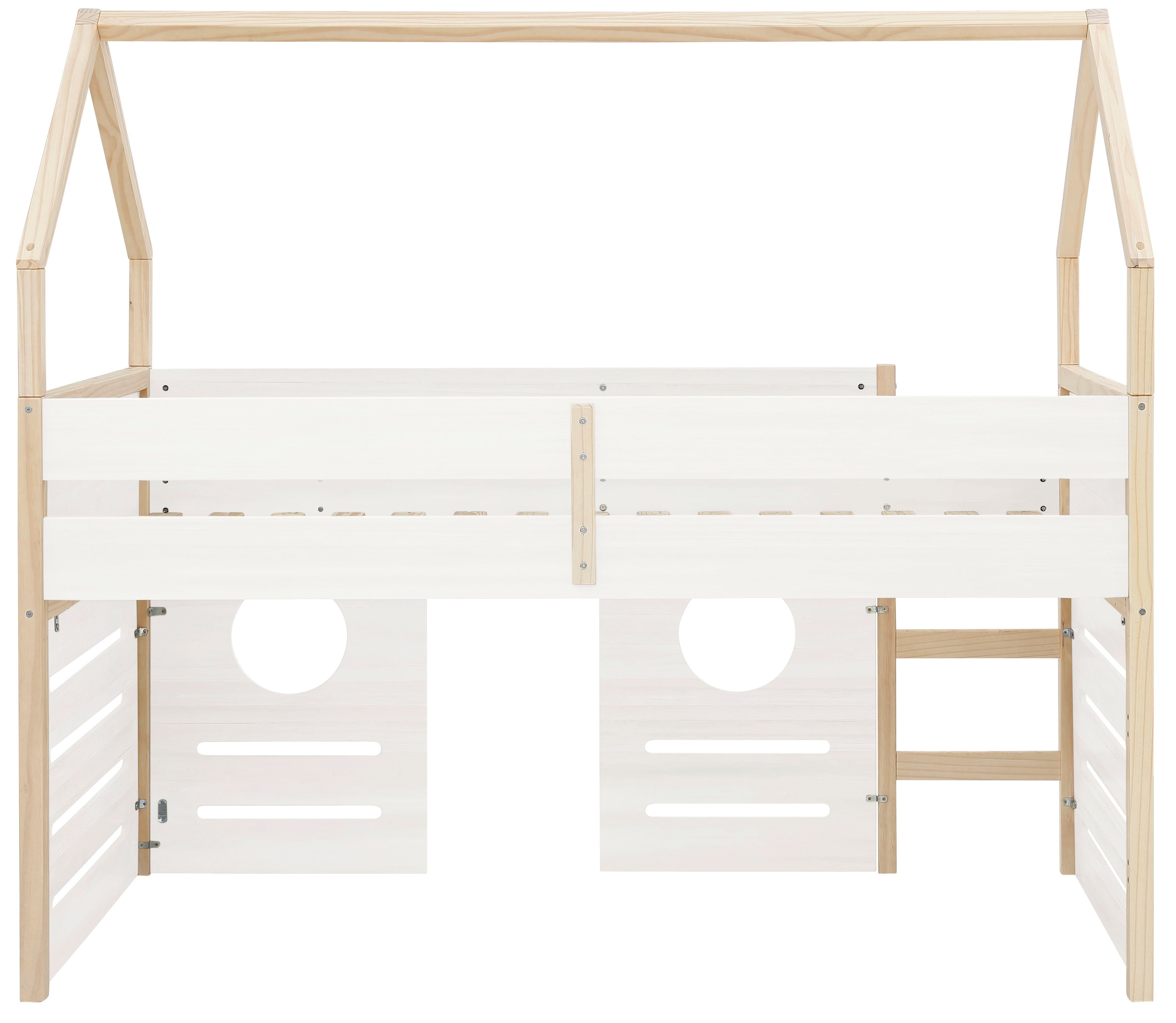 Lüttenhütt Hoogslaper Janne Grenenhout, 1-persoons, inclusief houten ladder, ligoppervlak 90x200 cm