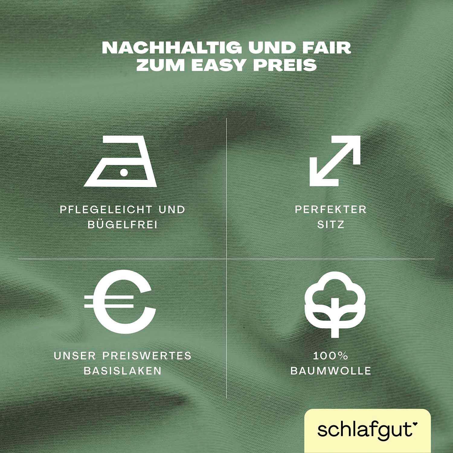 Schlafgut Hoeslaken EASY van 100% katoen, zacht & absorberend, merk-beddengoed voor matrassen tot 22 cm hoogte, in 90x200, 140x200 of 180x200 cm (1 stuk)