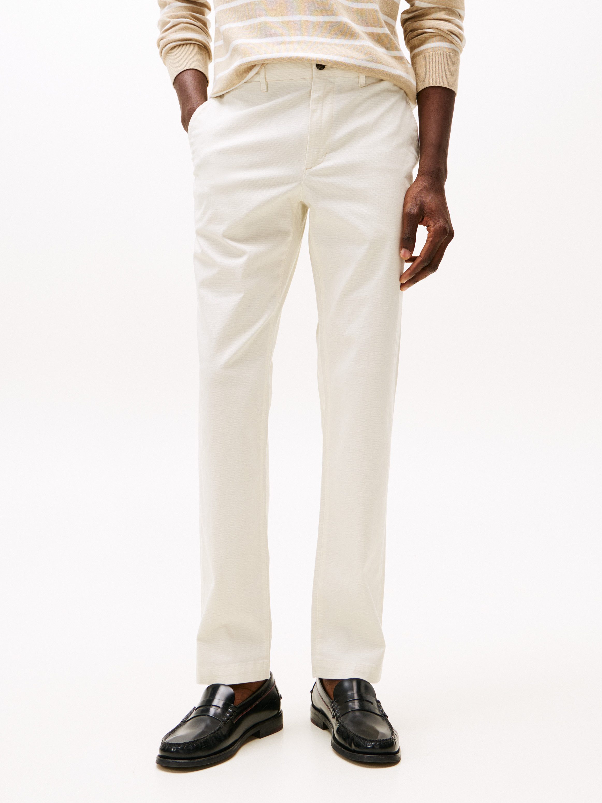 Tommy Hilfiger Chino DENTON PRINTED STRUCTURE CHINO heren chino's maat 38 wit