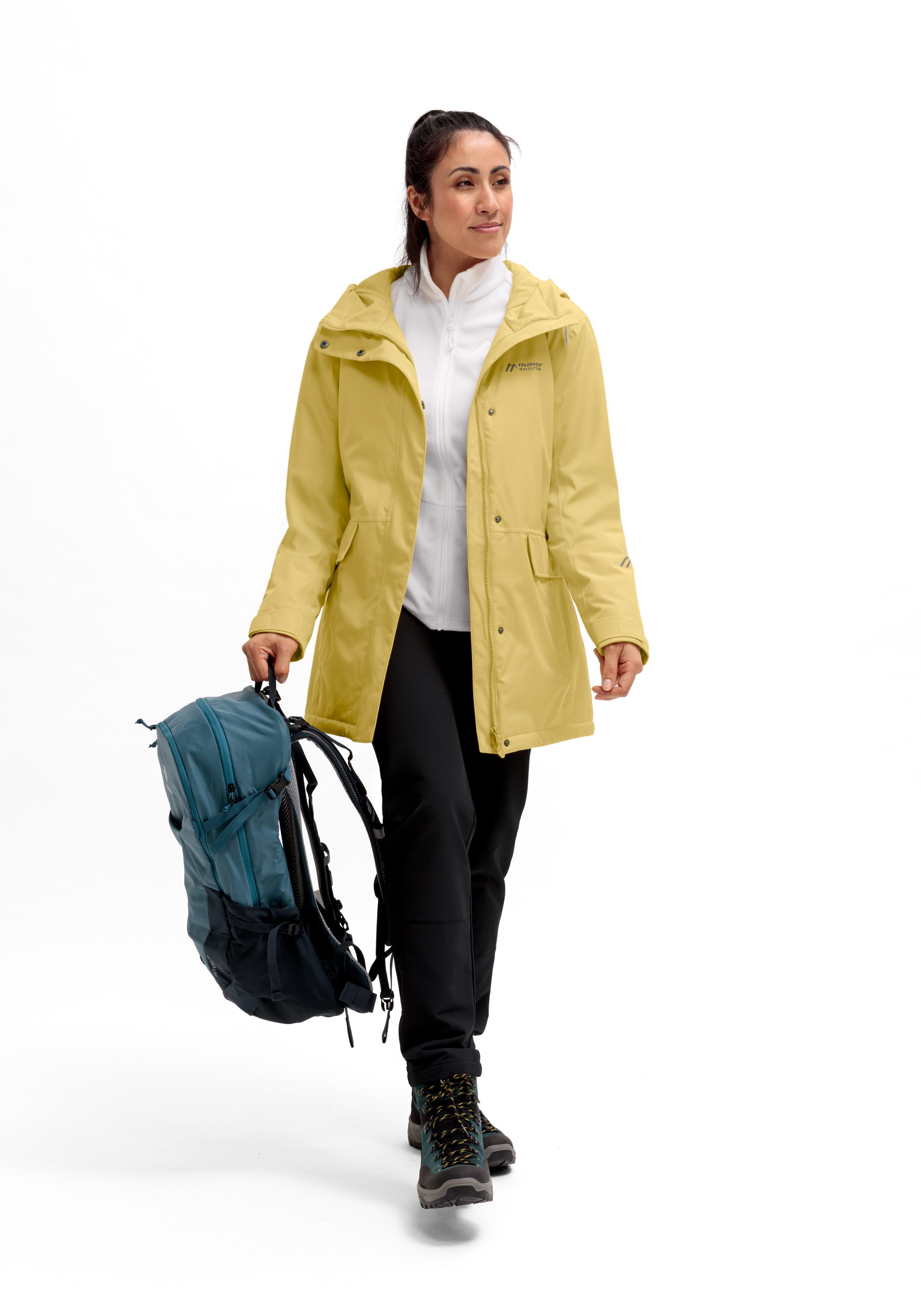 Maier Sports Functionele jas Lisbon Coat Dames Jas waterdicht losse pasvorm comfortabele snit