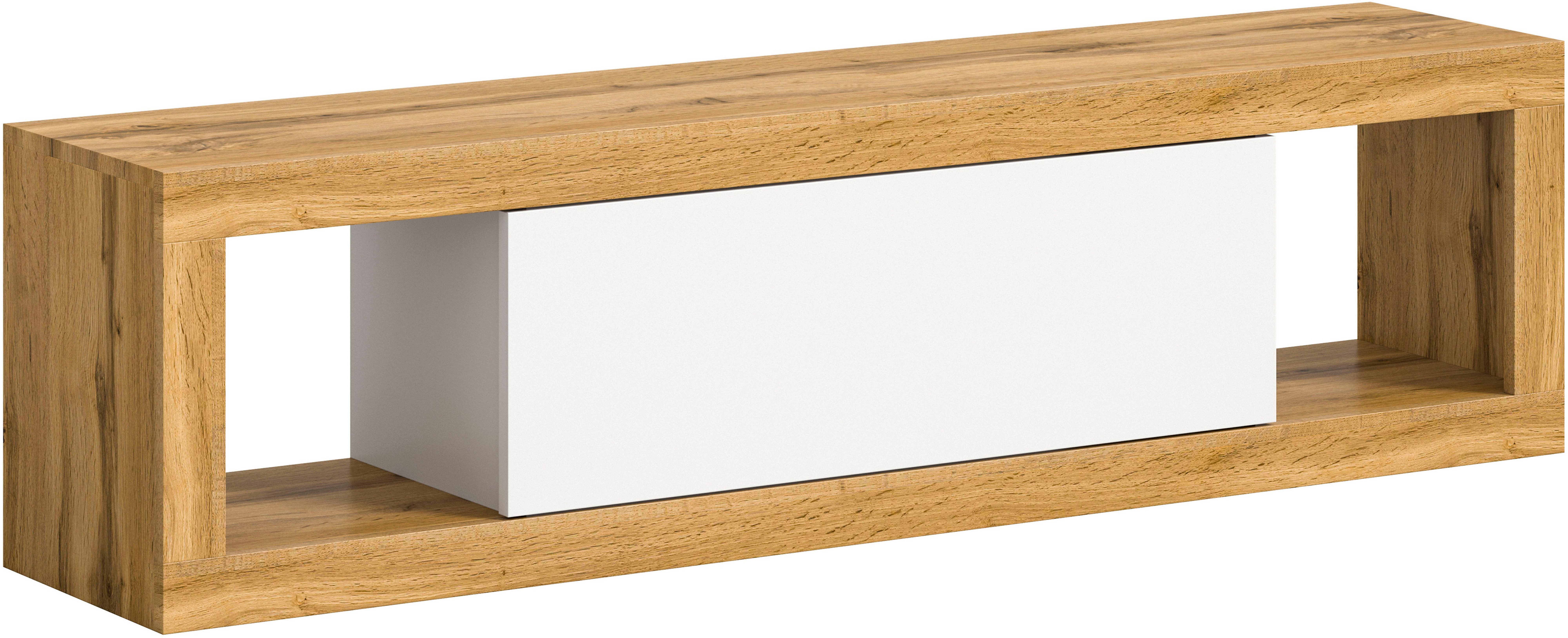INOSIGN Tv-meubel Trinity, Breedte 150 cm, staand en hangend, 1 klep, 2 open vakken, greeploze fronten, tv-meubel, tv-kast, hangkast