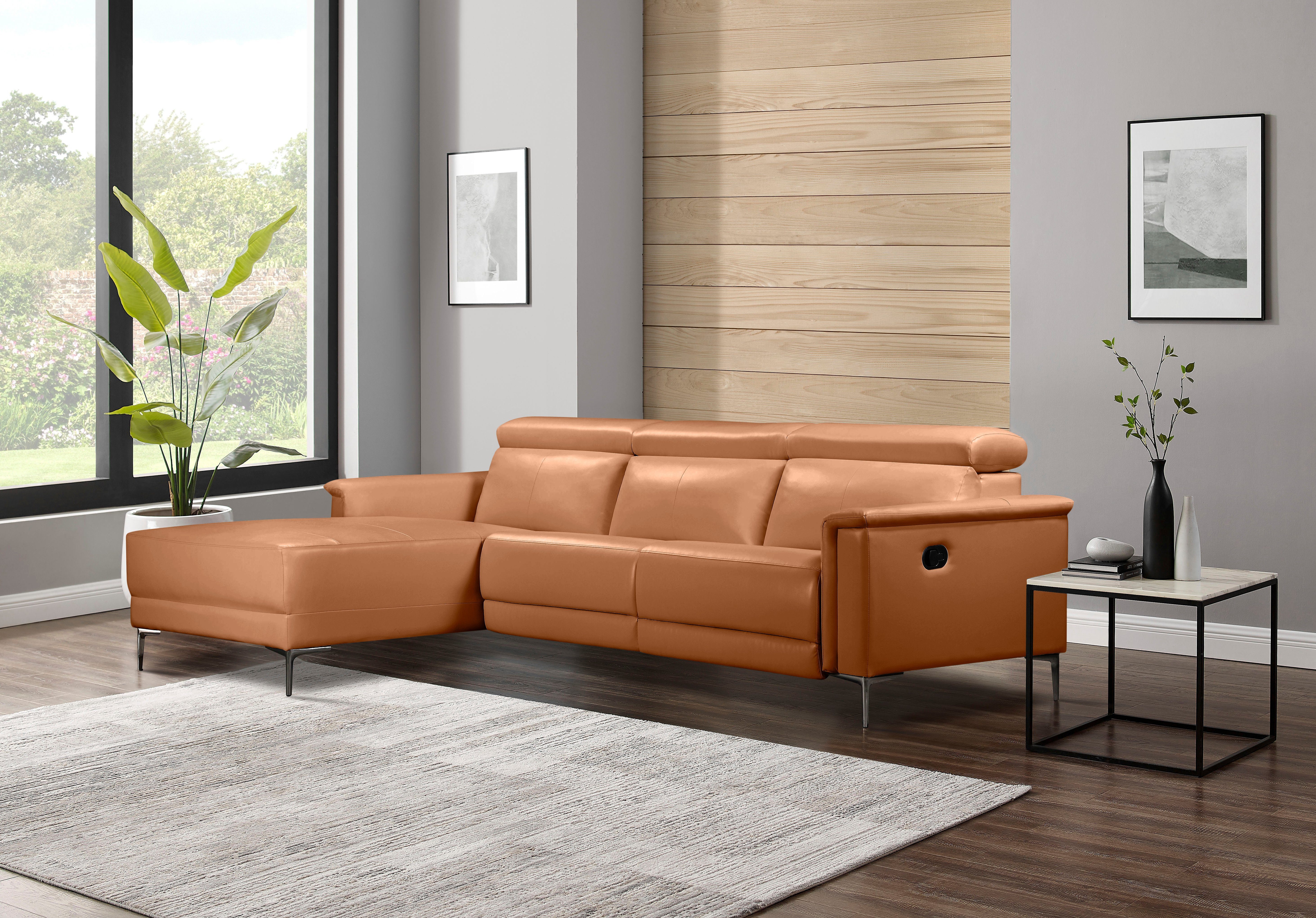 Places of Style Hoekbank Lund, L-vorm, 261 cm, handmatige of elektrische relaxfunctie (met USB-A)