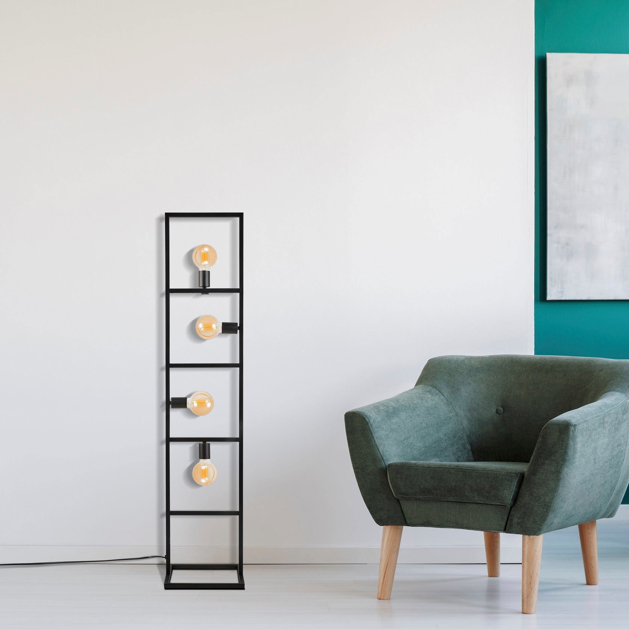 Paco Home Staande lamp Oskar LED vloerlamp woonkamer slaapkamer eetkamer modern