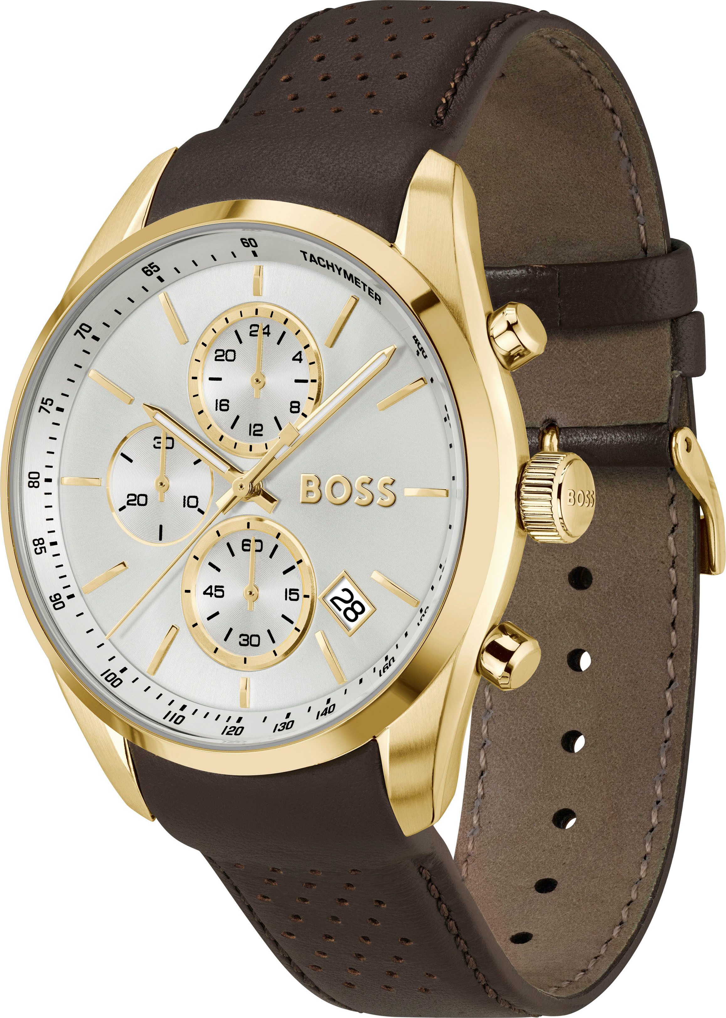 Boss Chronograaf GRAND PRIX 44 Quartzhorloge, horloge, herrenuur, roestvrijstalen band, analoog, dag