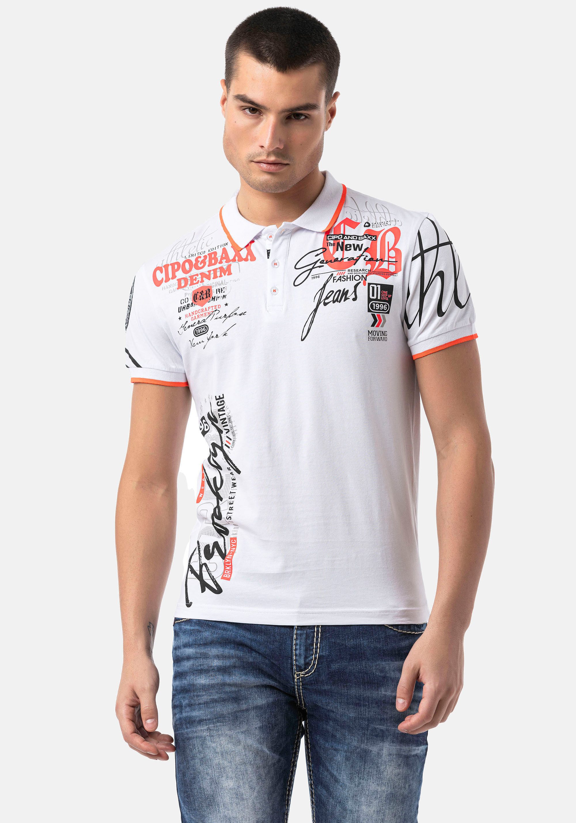 Cipo & Baxx Poloshirt met markante print