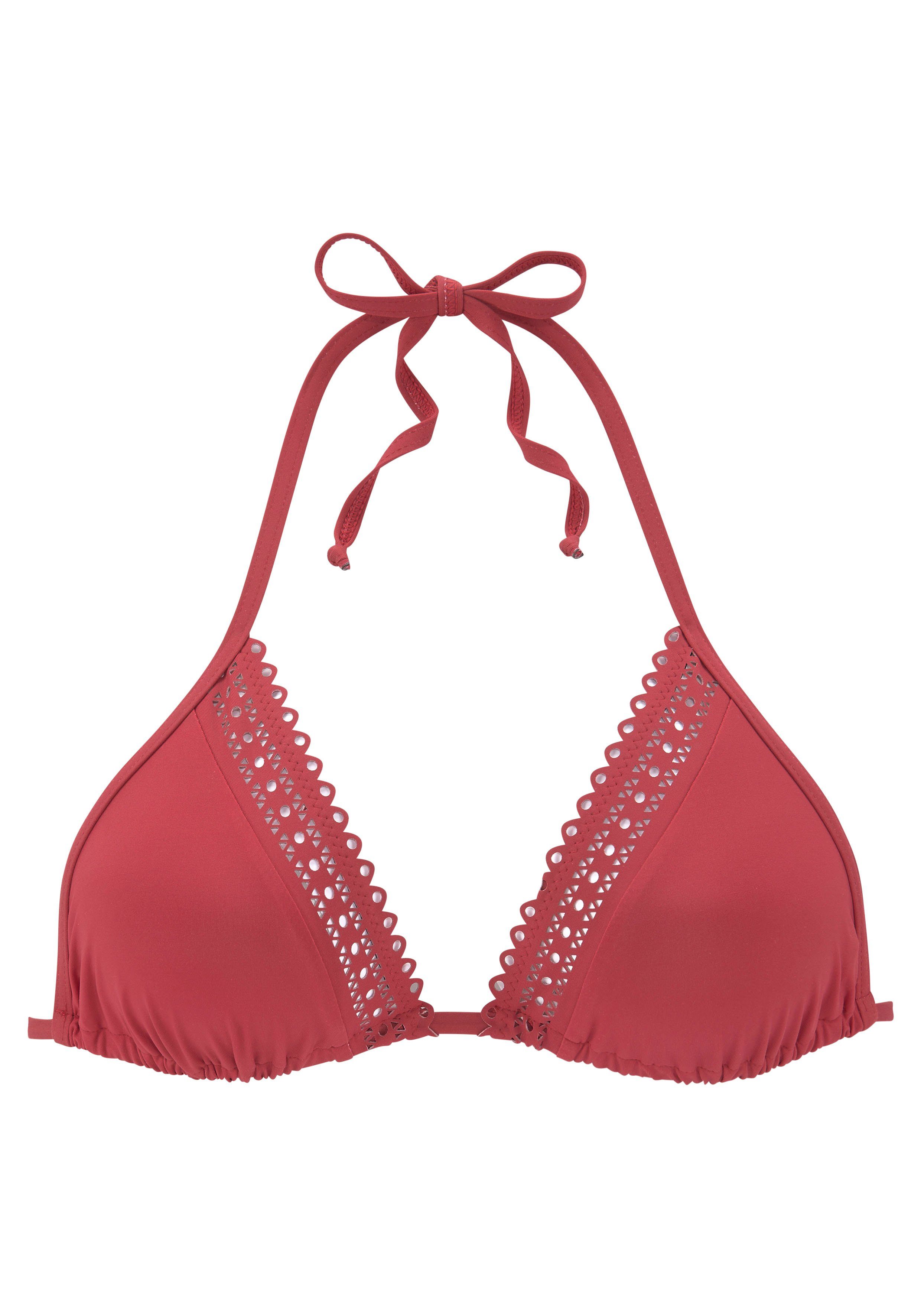 s.Oliver RED LABEL Beachwear Triangel-bikinitop Aiko met gehaakte look