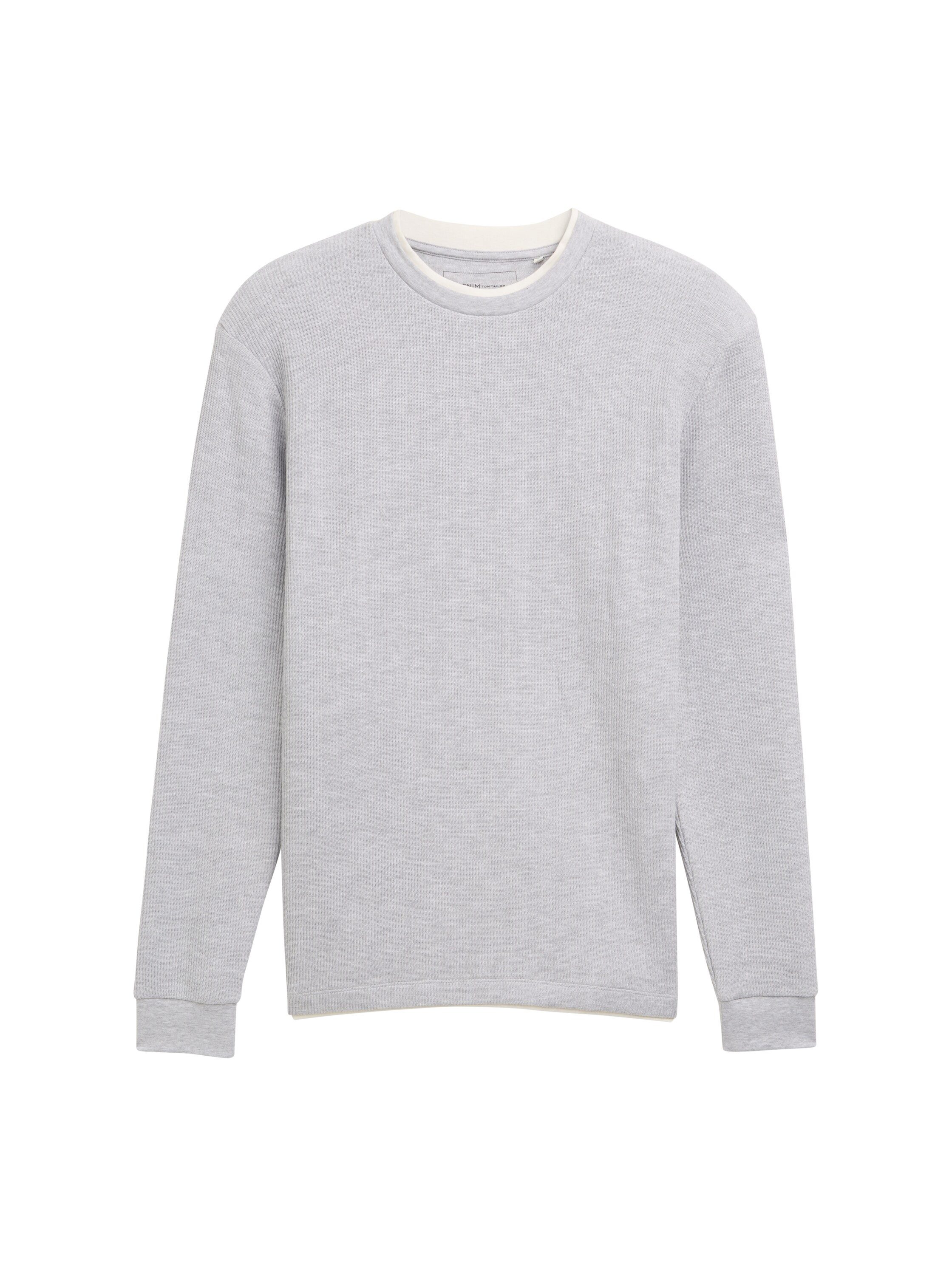 Tom Tailor Denim 2-in-1-shirt met lange mouwen met ribstructuur
