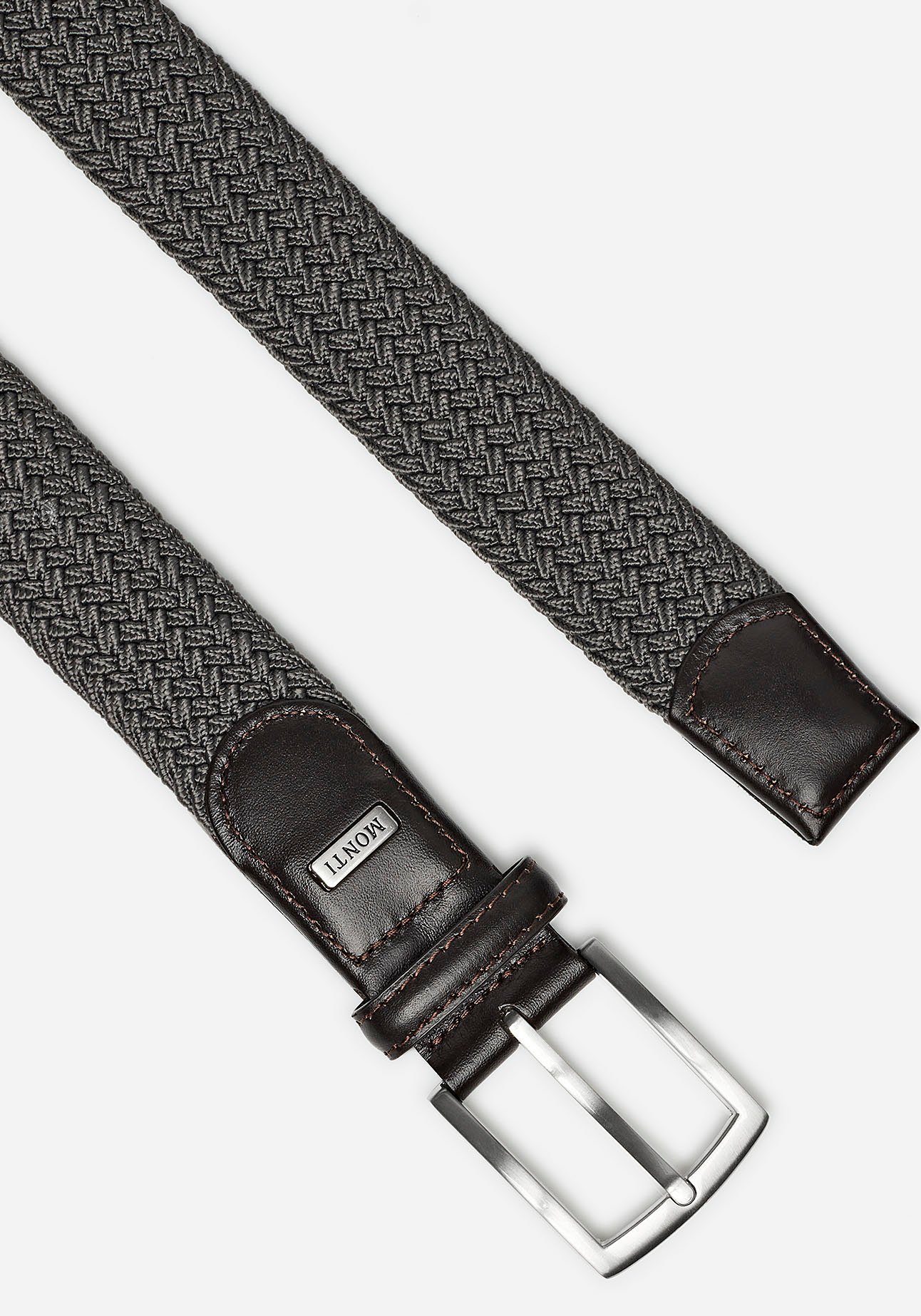 MONTI Stretch riem Hamburg 3,5 cm breed, elastische vlechtriem, casual-business-sportief