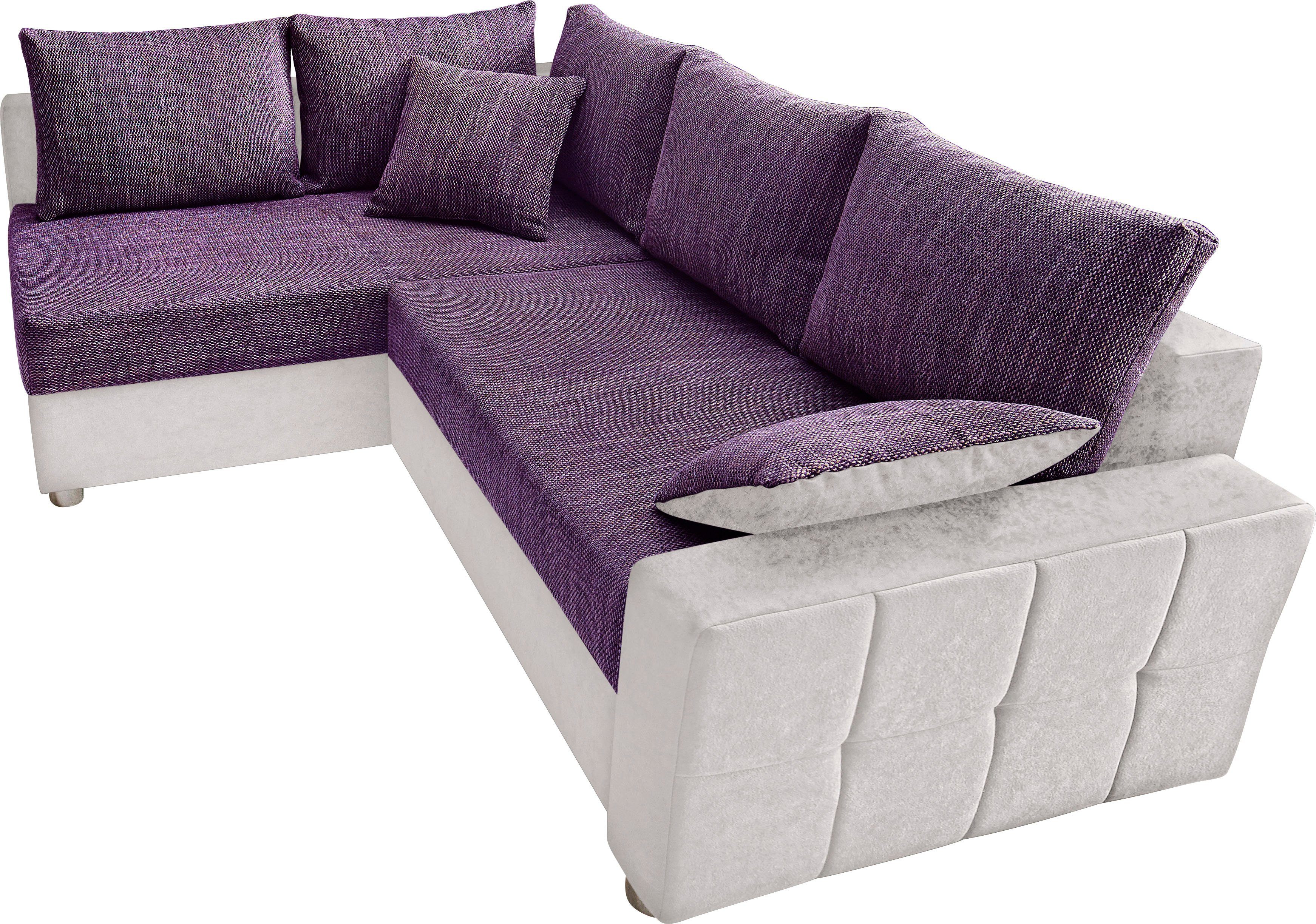 COLLECTION AB Hoekbank Parma L-vorm met slaapfunctie en binnenvering