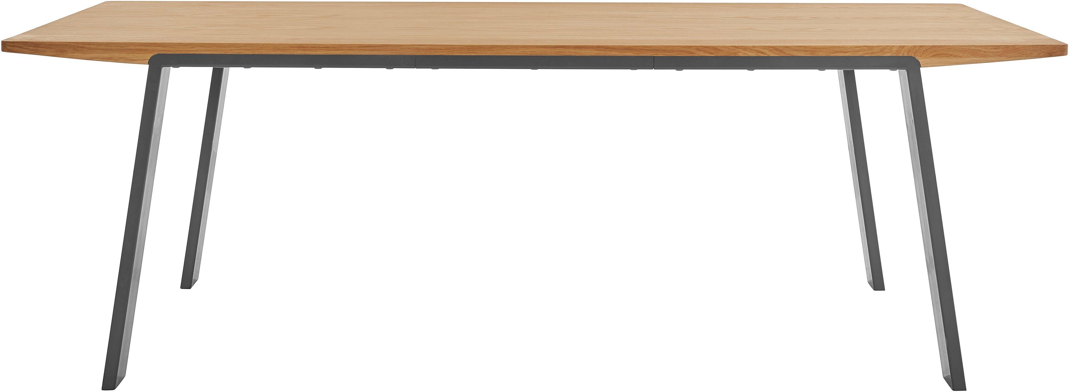 OTTO products Eettafel Flemming Massief eikenhout, 175 cm of 225 cm, elegant gewelfd tafelblad