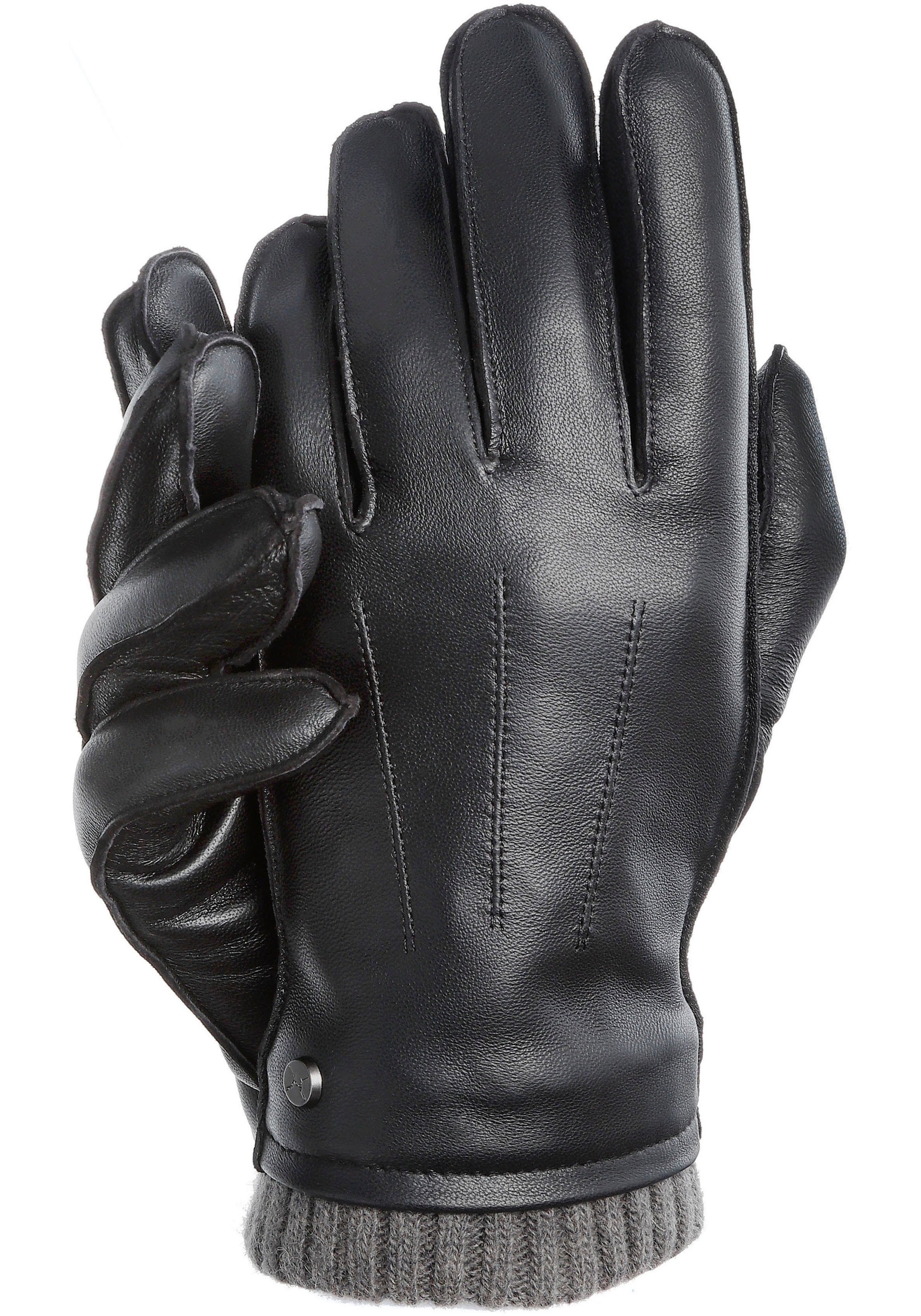 PEARLWOOD Leren handschoenen Jackson decoratieve naden