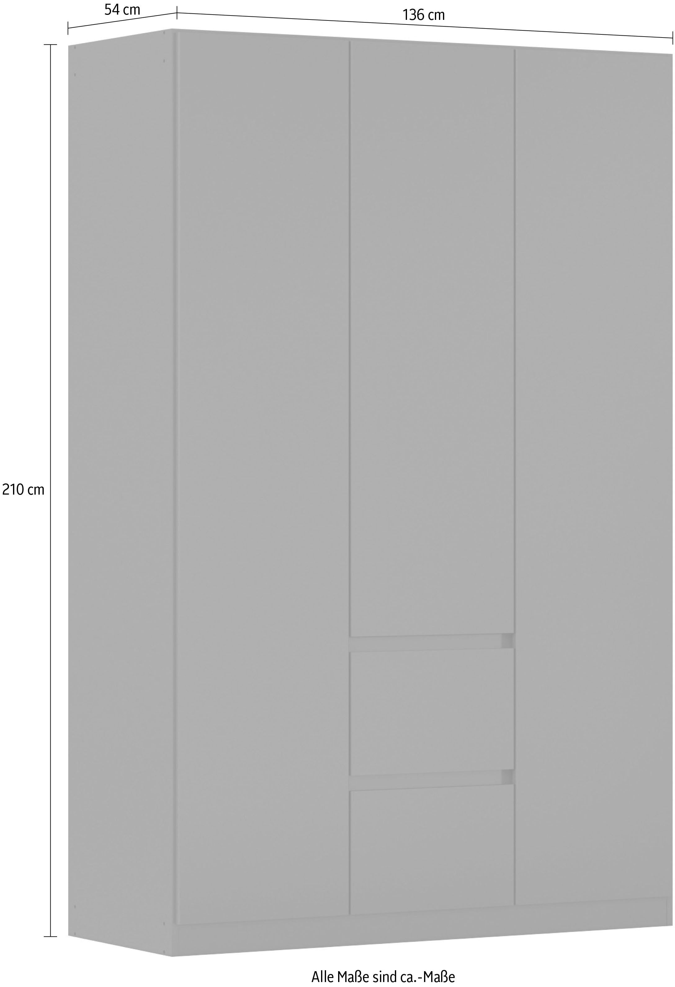 rauch Draaideurkast Kledingkast kast garderobe garderobekast MAINZ greeploze front, buitendeuren met push-to-open functie made in germany