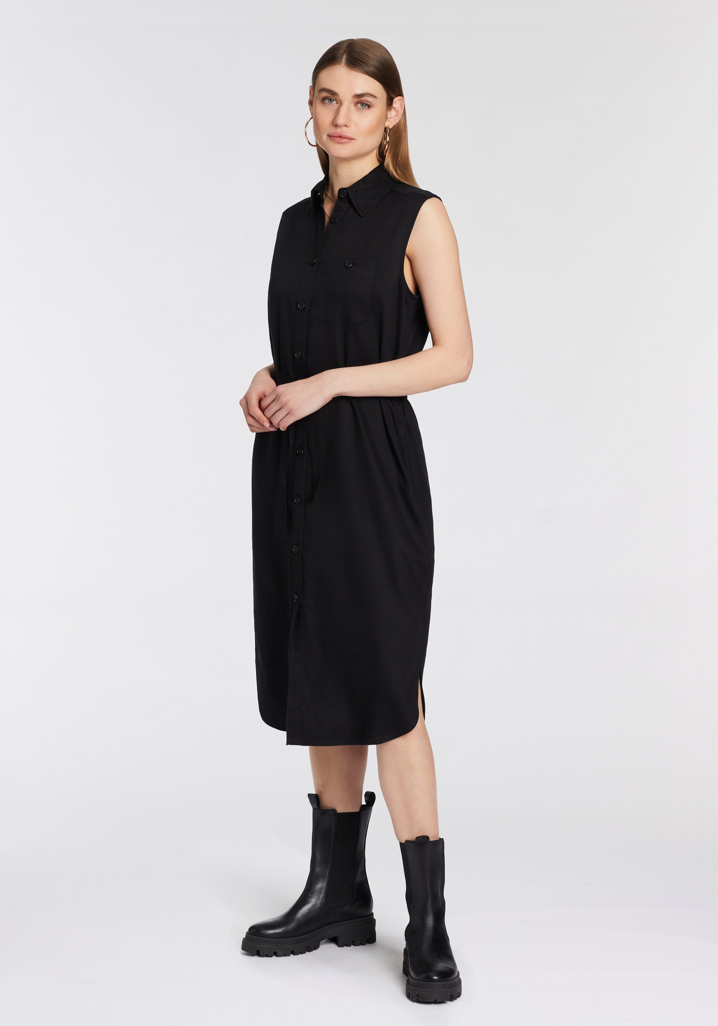 OTTO products Blousejurk Circular Collection midi-lengte mouwloos van lyocell (tencel™) met bindceintuur