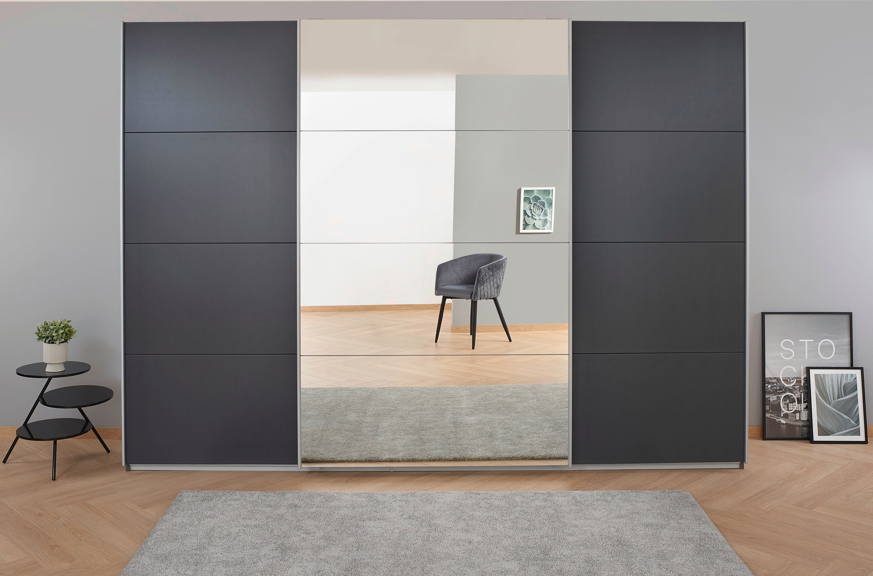 rauch Zweefdeurkast Kledingkast kast garderobe BESTSELLER KOLUNA met spiegel inclusief 2 binnenladen en extra legplanken made in germany