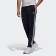 adidas sportswear sportbroek primegreen essentials warm-up tapered 3-stripes blauw