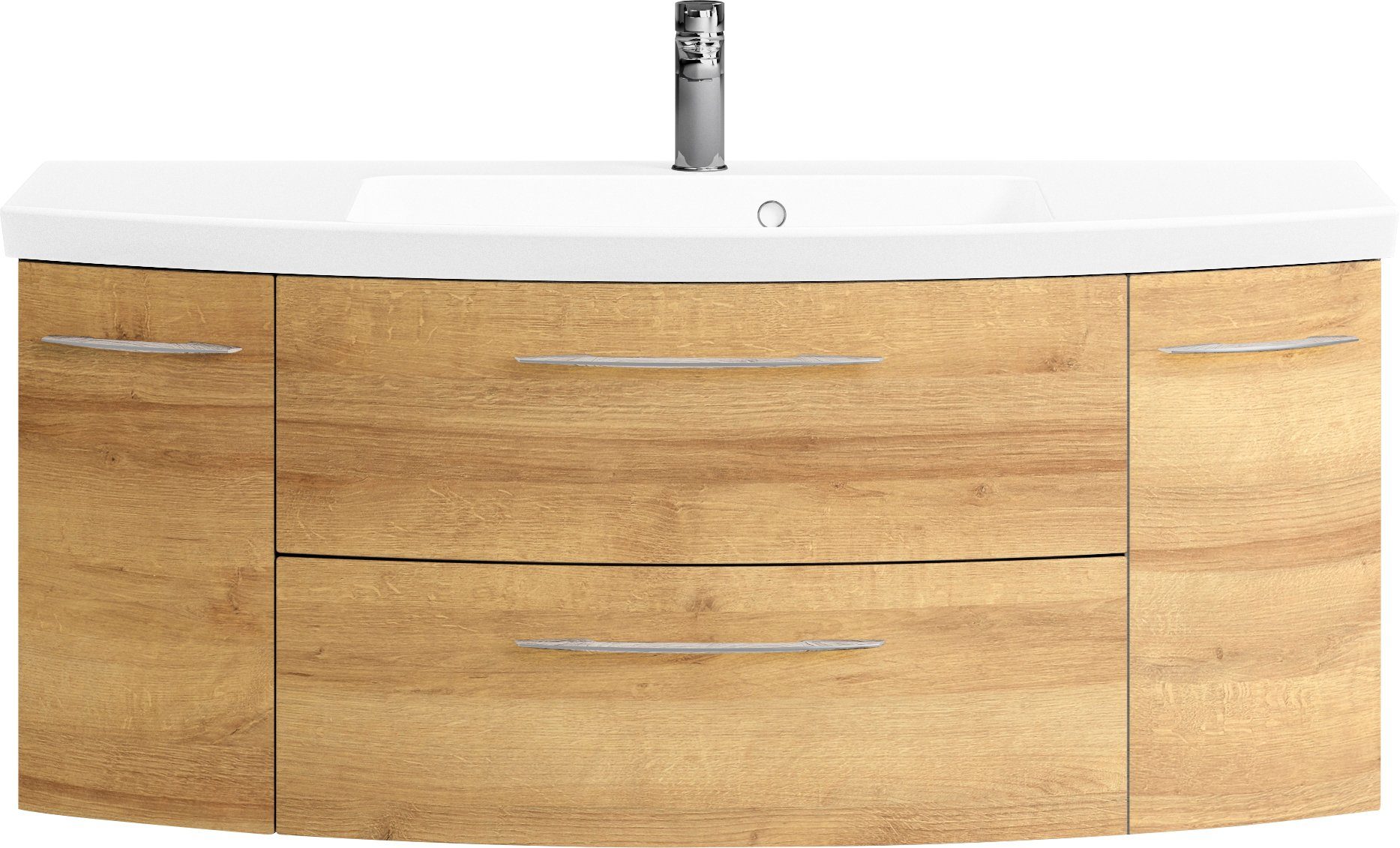 Saphir Badkamerserie Cassca sprint wastafelmeubel mineraalmarmeren wastafel met onderkast Wastafelmeubel met 2 deuren, 2 laden, inclusief deurdemper,