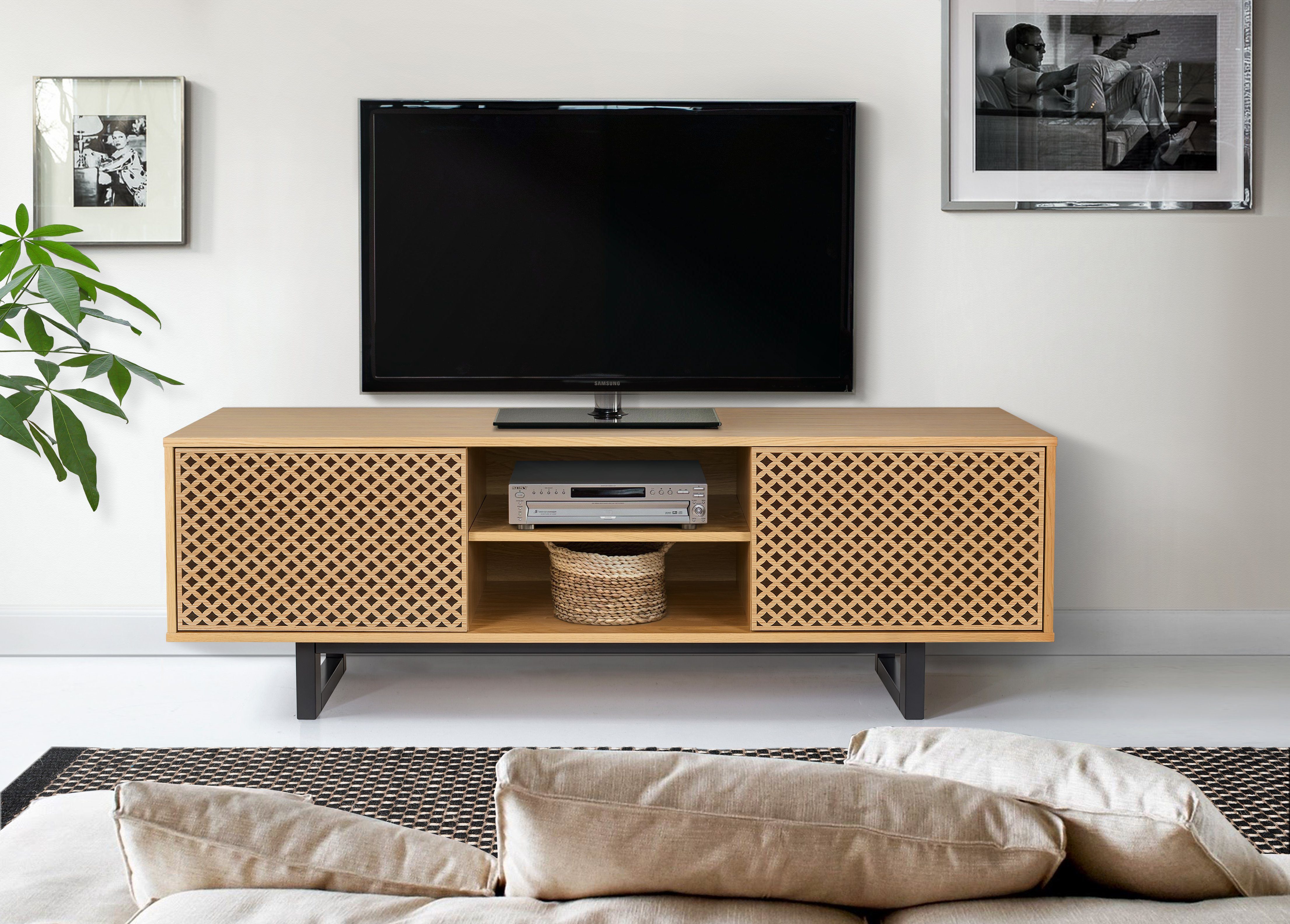 andas Tv-meubel Commode met bijzondere print, push-to-open functie