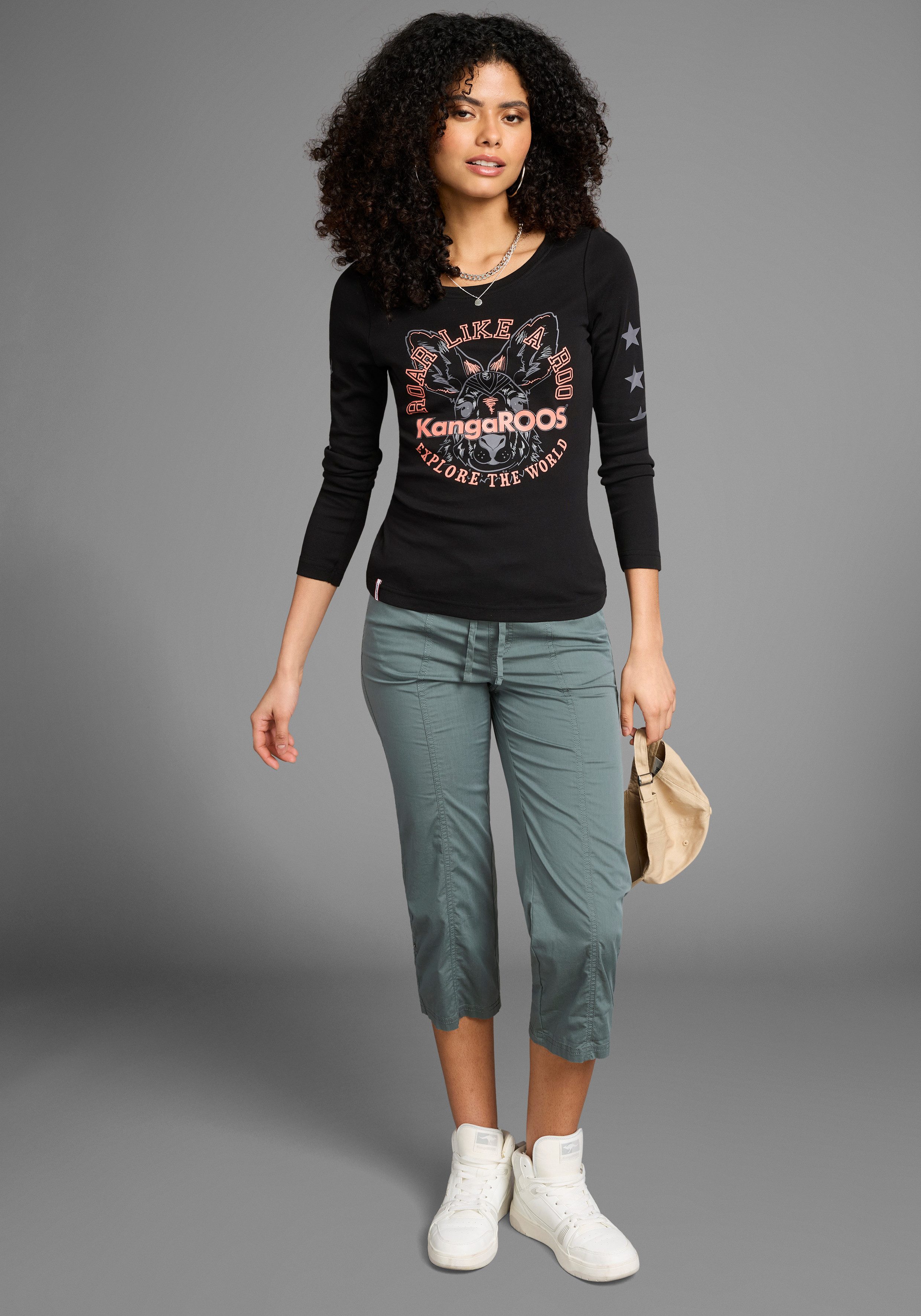KangaROOS 3/4 broek sportieve capri met elastische taille