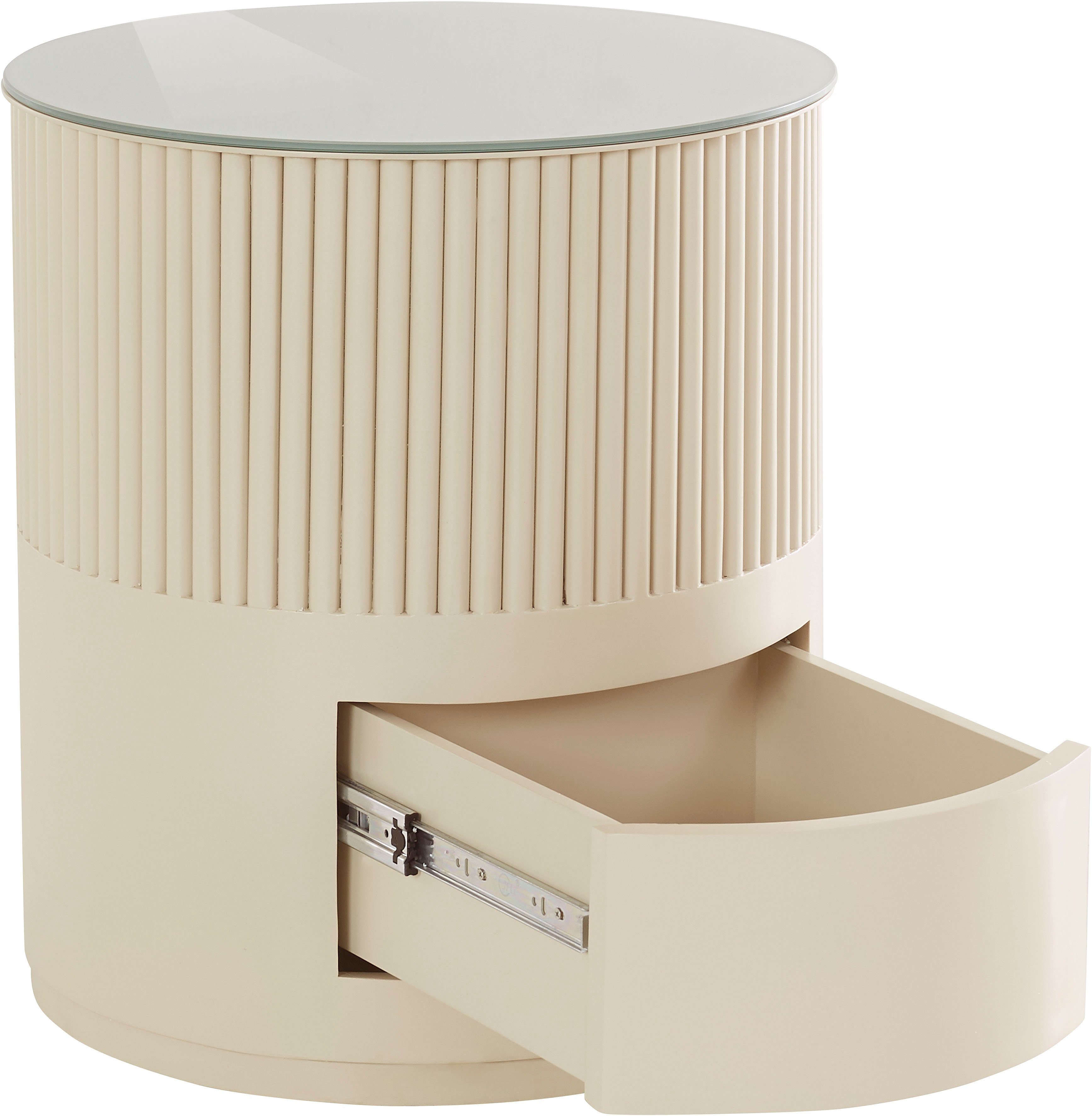 LeGer Home by Lena Gercke Bijzettafel Novalee 1 lade, bergruimte, lamellen-look