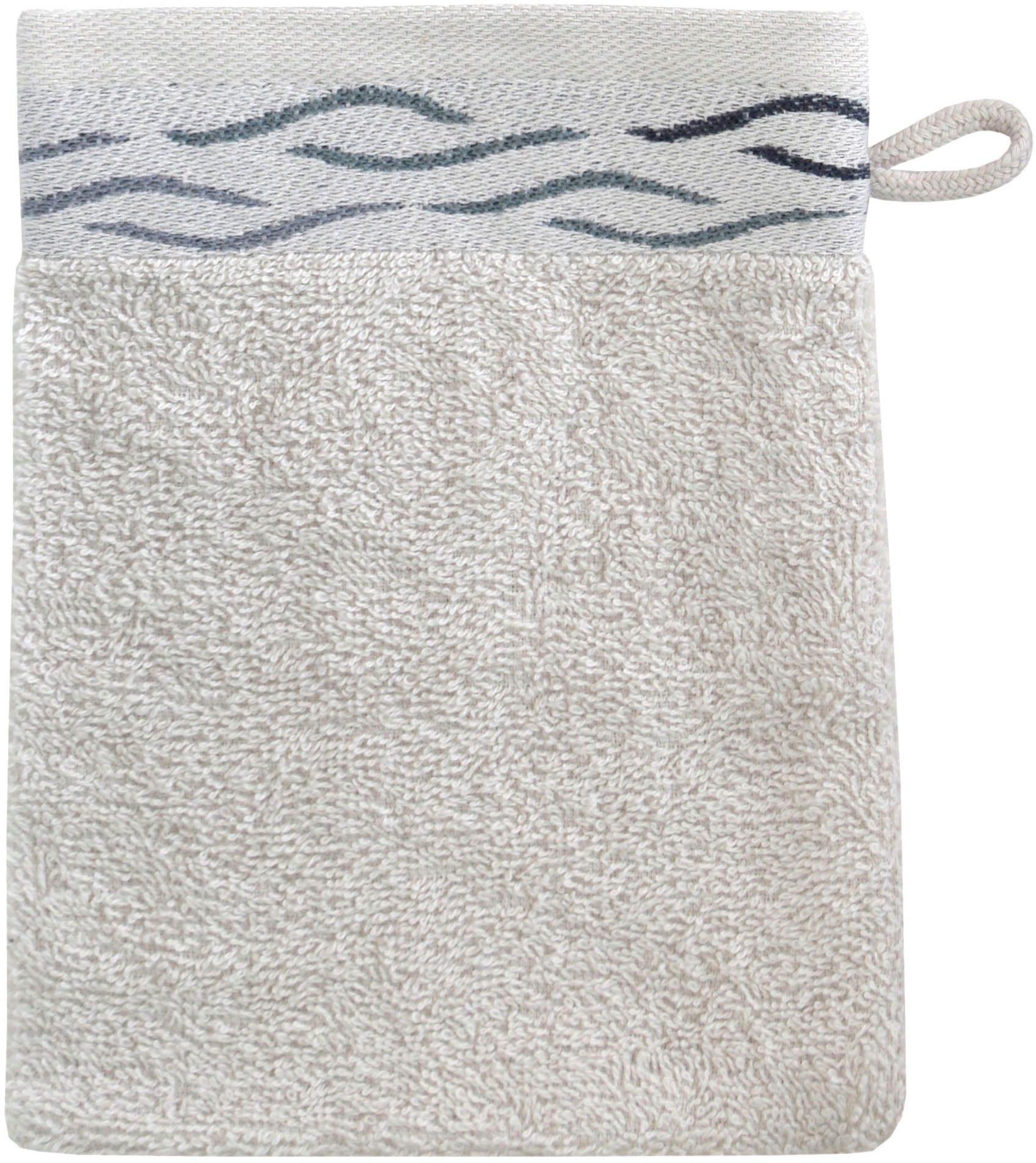 Dyckhoff Washandje WAVE met jacquard rand (set, 6 stuks)