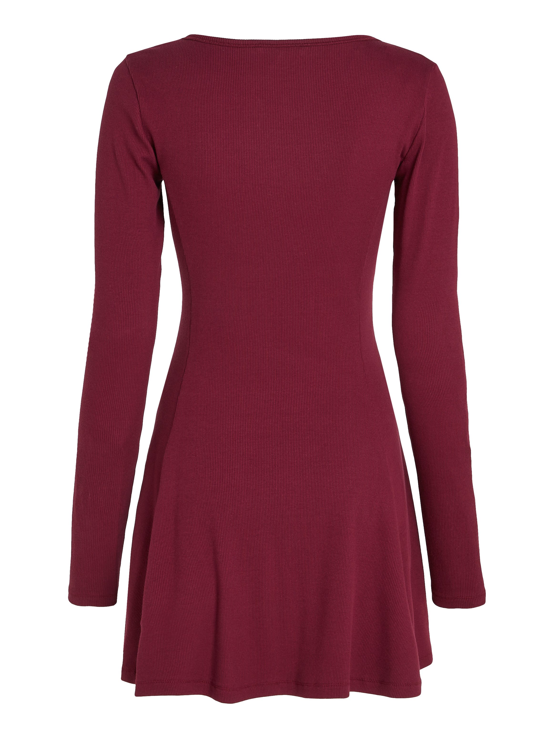 TOMMY JEANS Blousejurk TJW HENLEY FLARE DRESS